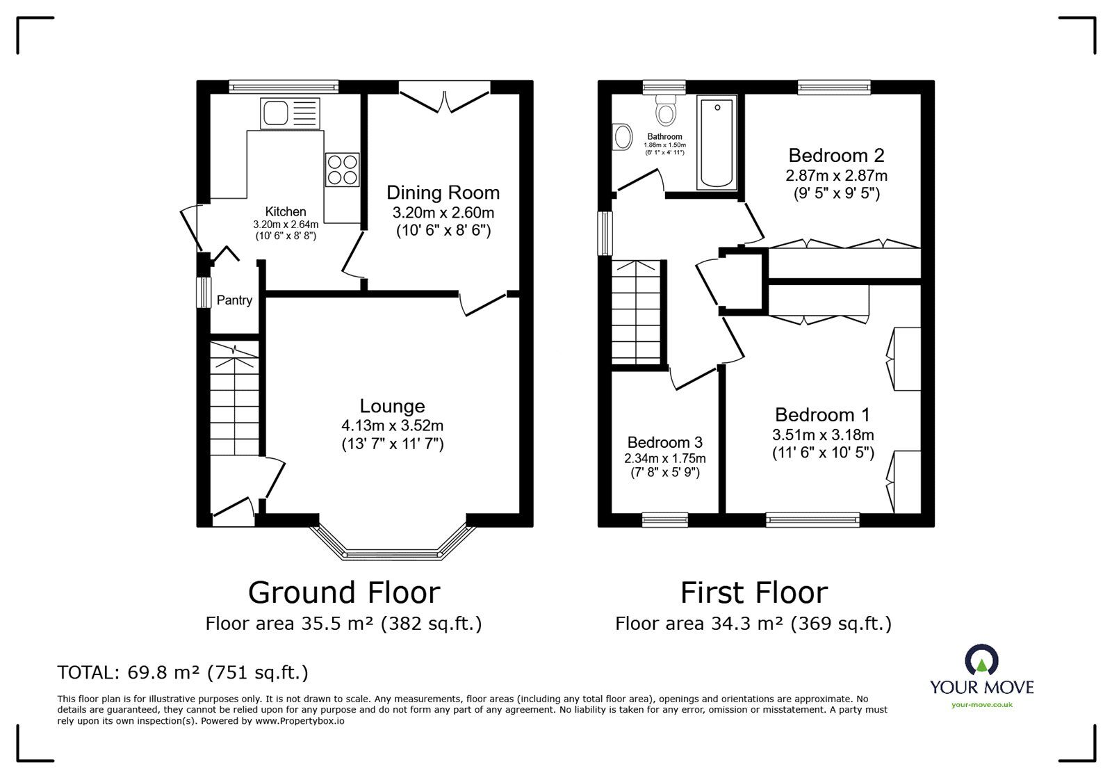 Floorplan of 3 bedroom Semi Detached House for sale, Elmwood Drive, Blythe Bridge, Staffordshire, ST11