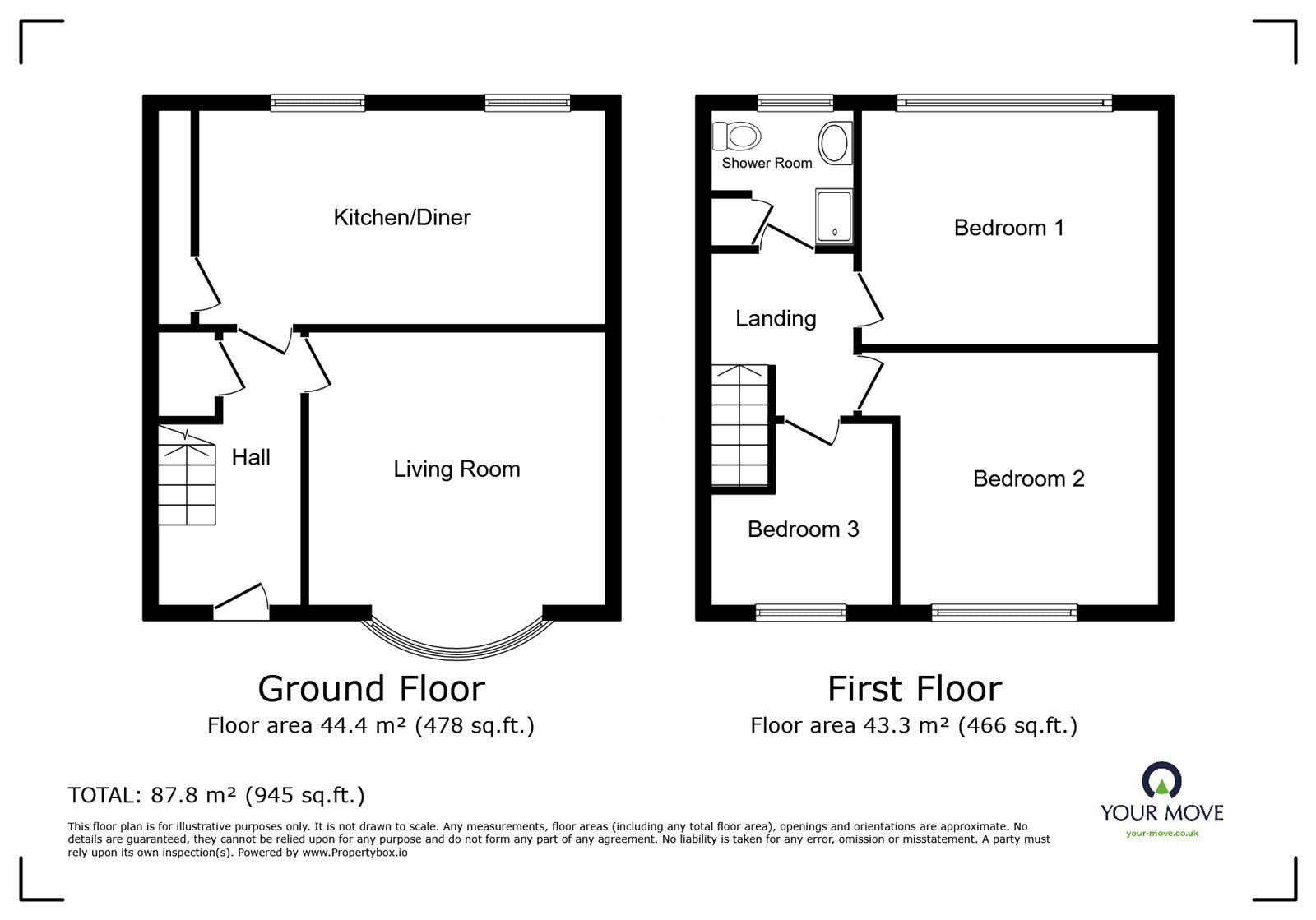 Floorplan of 3 bedroom Semi Detached House for sale, Brookwood Drive, Meir, Staffordshire, ST3