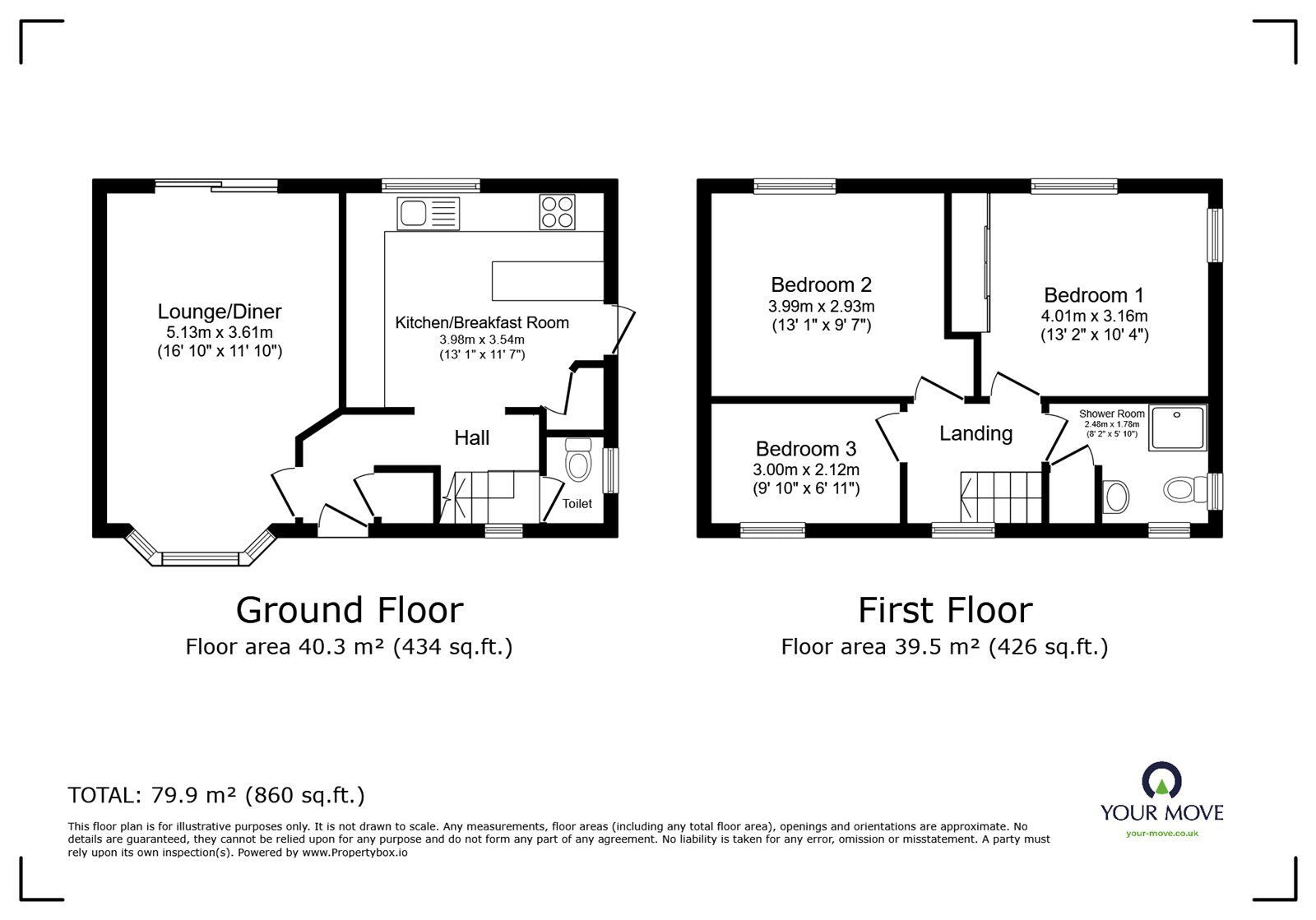 Floorplan of 3 bedroom Semi Detached House for sale, Ridgway Drive, Blythe Bridge, Staffordshire, ST11