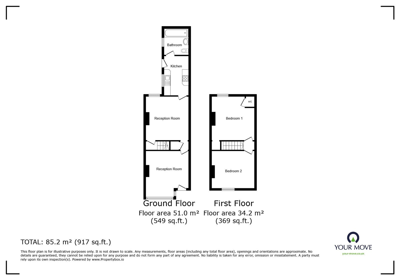 Floorplan of 2 bedroom Mid Terrace House for sale, King Street, Fenton, Staffordshire, ST4