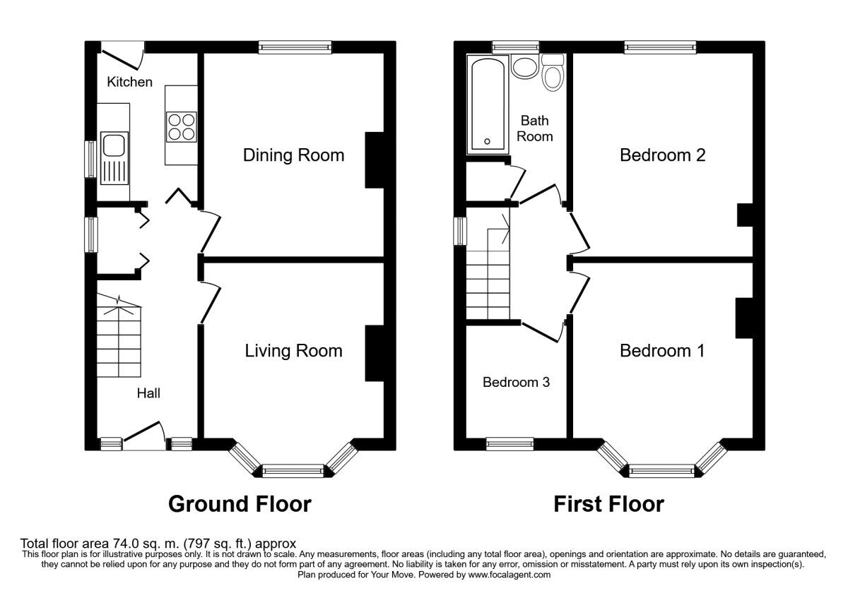 Floorplan of 3 bedroom Semi Detached House for sale, Central Drive, Blurton, Staffordshire, ST3