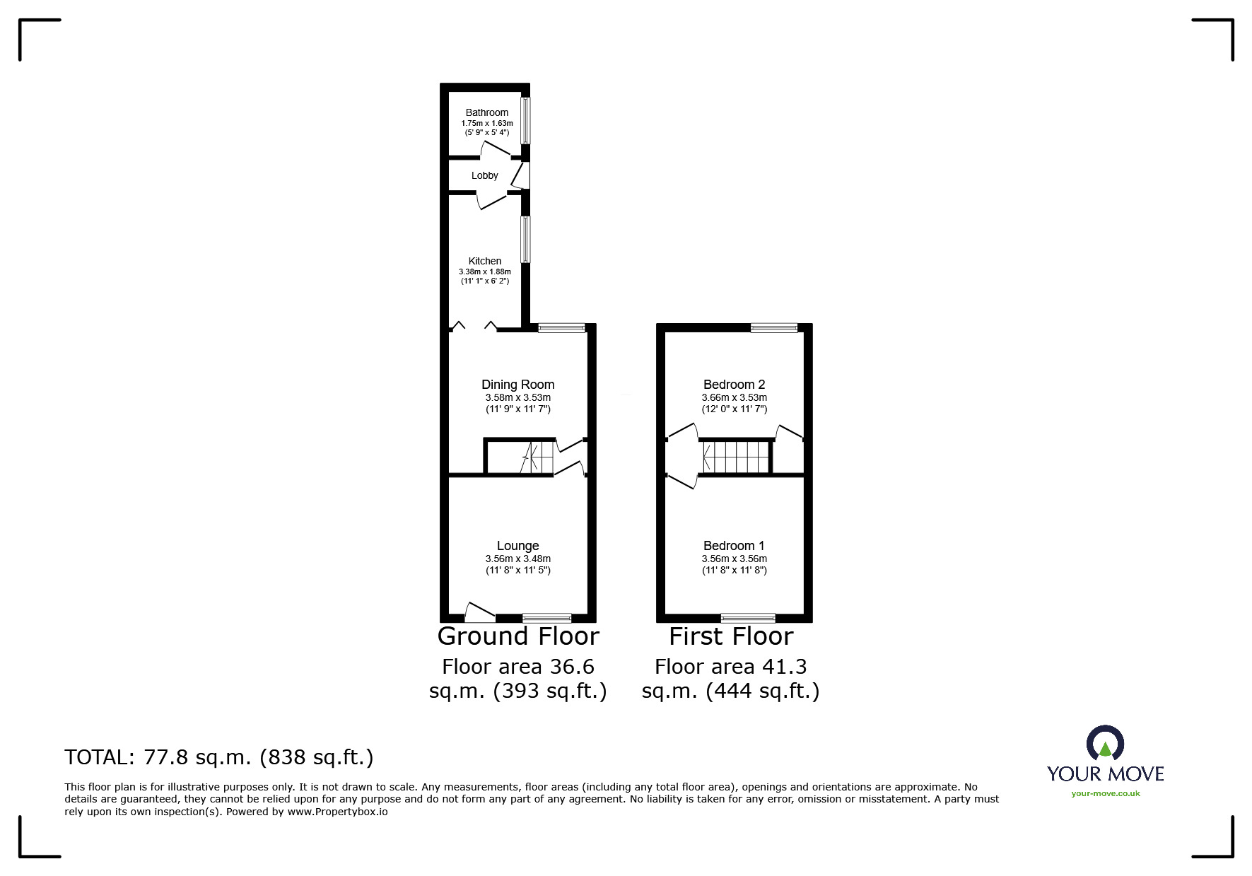 Floorplan of 2 bedroom Mid Terrace House for sale, Stedman Street, Northwood, Stoke-on-Trent, Staffordshire, ST1