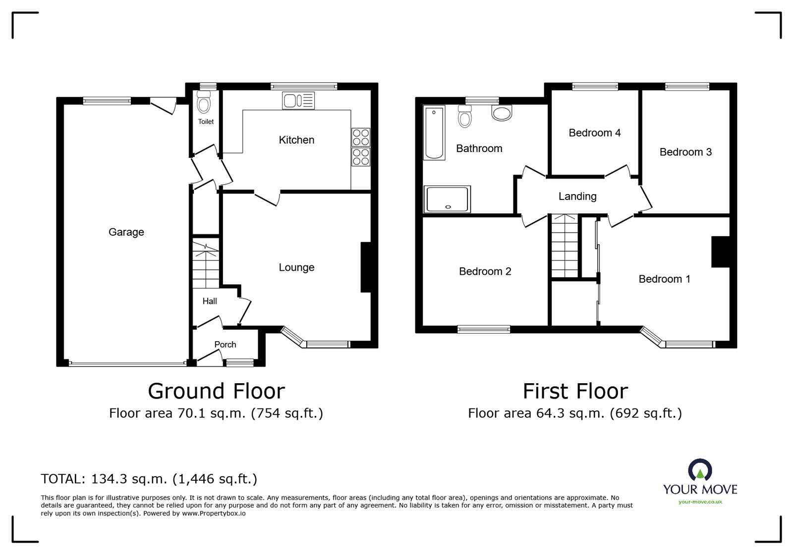 Floorplan of 4 bedroom Semi Detached House for sale, Keeling Road, Cheadle, Staffordshire, ST10