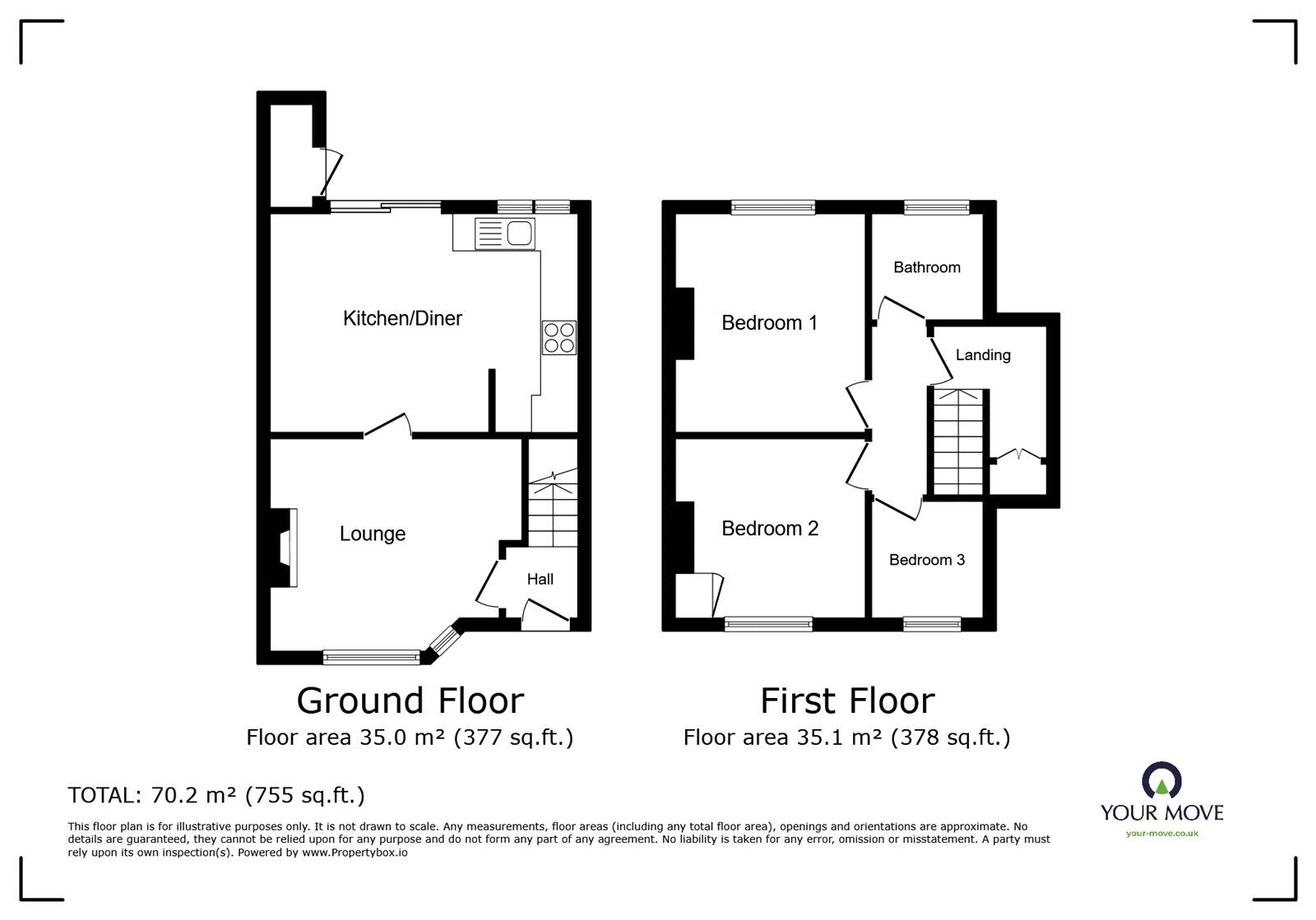 Floorplan of 3 bedroom  House to rent, Maureen Grove, Newcastle, Staffordshire, ST5