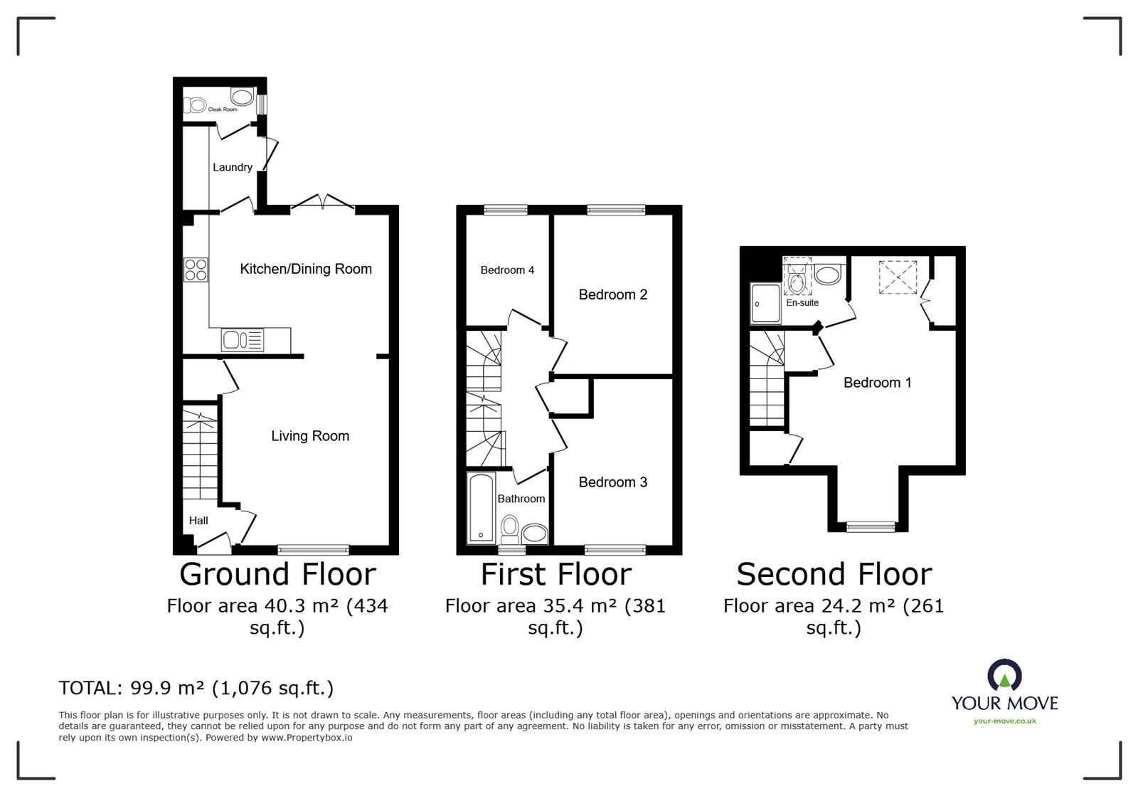 Floorplan of 4 bedroom Semi Detached House for sale, Moore Way, Blythe Bridge, Staffordshire, ST11