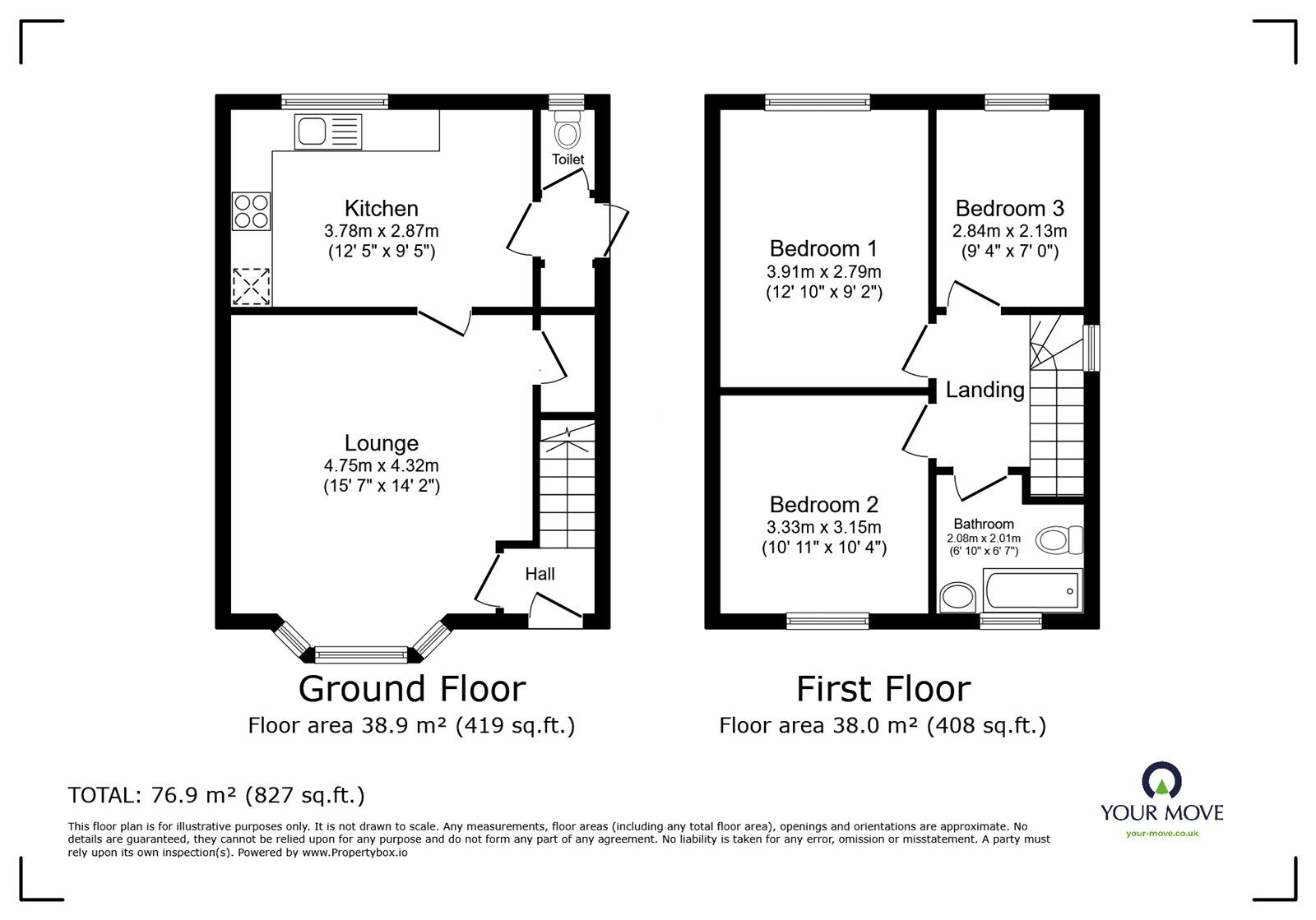 Floorplan of 3 bedroom Semi Detached House for sale, Westwood Road, Meir, Staffordshire, ST3