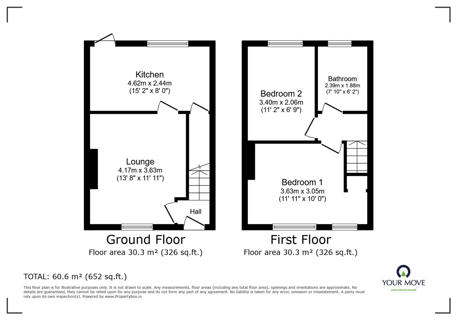 Floorplan of 2 bedroom  House to rent, Vivian Road, Fenton, Staffordshire, ST4