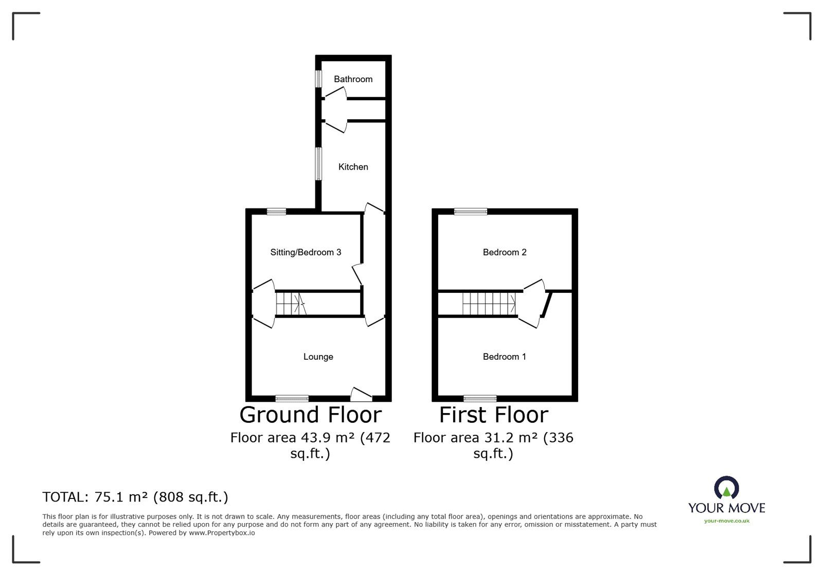 Floorplan of 3 bedroom Mid Terrace House for sale, Woodhouse Street, Stoke-on-Trent, Staffordshire, ST4