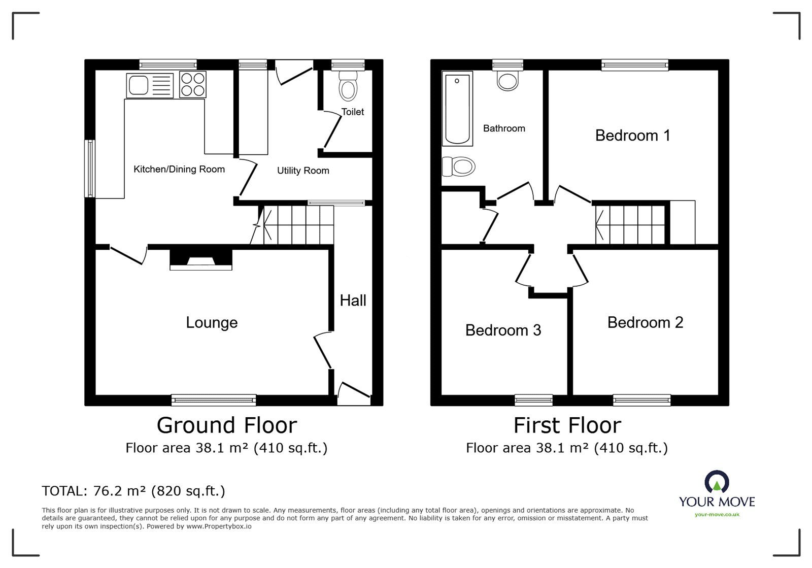 Floorplan of 3 bedroom Semi Detached House to rent, Lansbury Grove, Stoke-on-Trent, Staffordshire, ST3