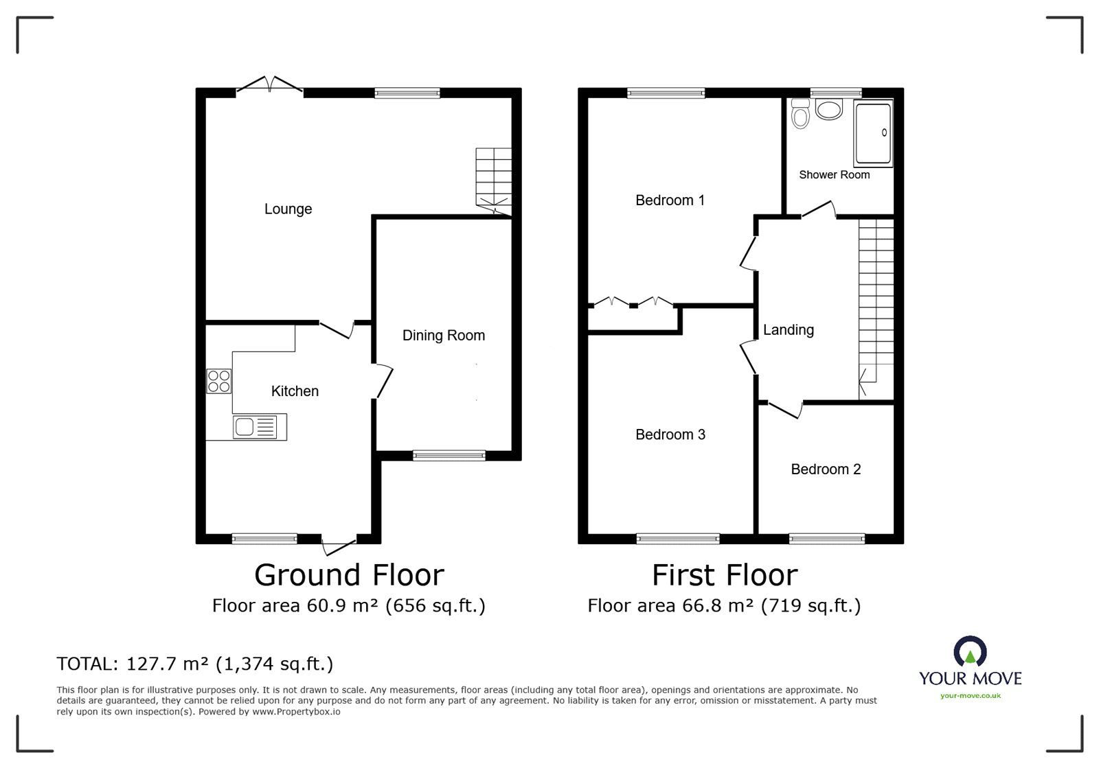 Floorplan of 3 bedroom Semi Detached House for sale, Finchdean Close, Meir Park, Staffordshire, ST3