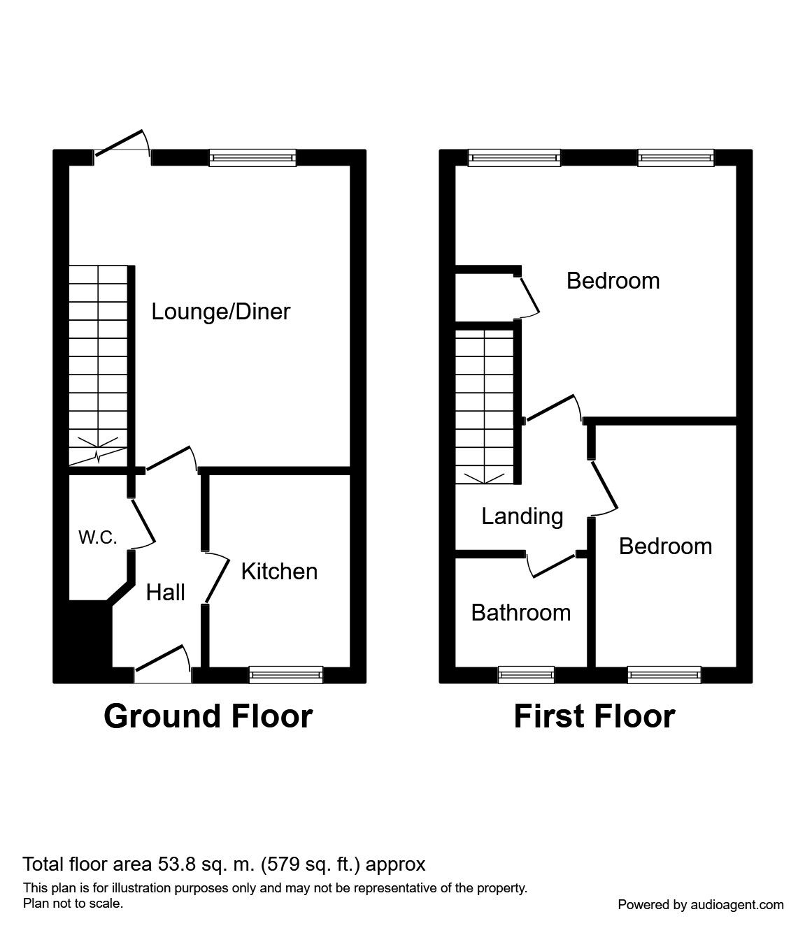 Floorplan of 2 bedroom  House to rent, Mendel Drive, Loughborough, Leicestershire, LE11