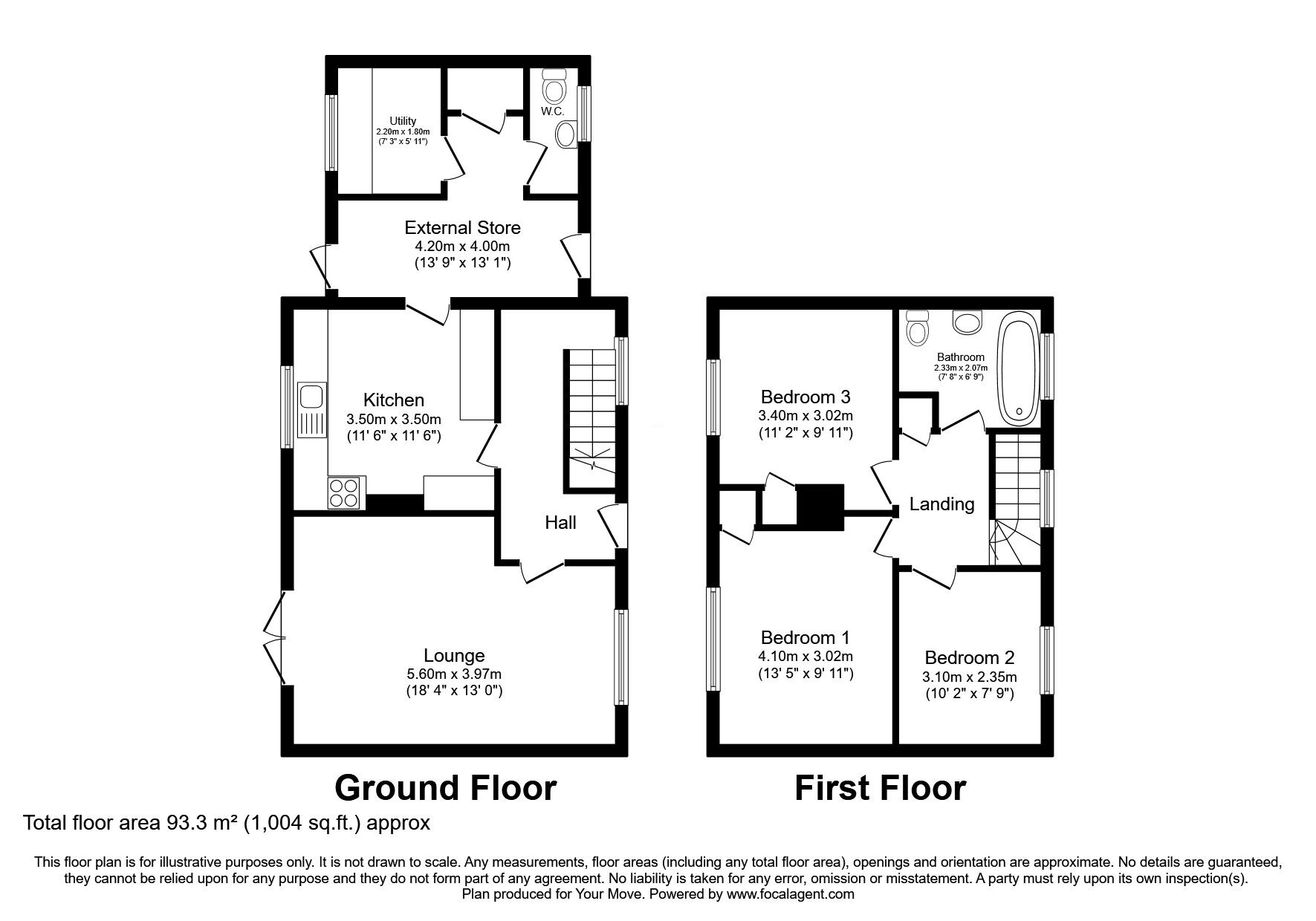 Floorplan of 3 bedroom Semi Detached House for sale, Maple Road, Loughborough, Leicestershire, LE11