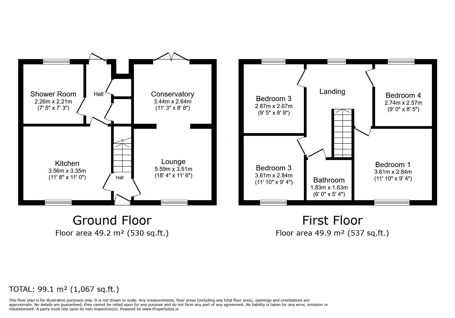 Floorplan of 4 bedroom Mid Terrace House for sale, Beaumont Road, Loughborough, Leicestershire, LE11