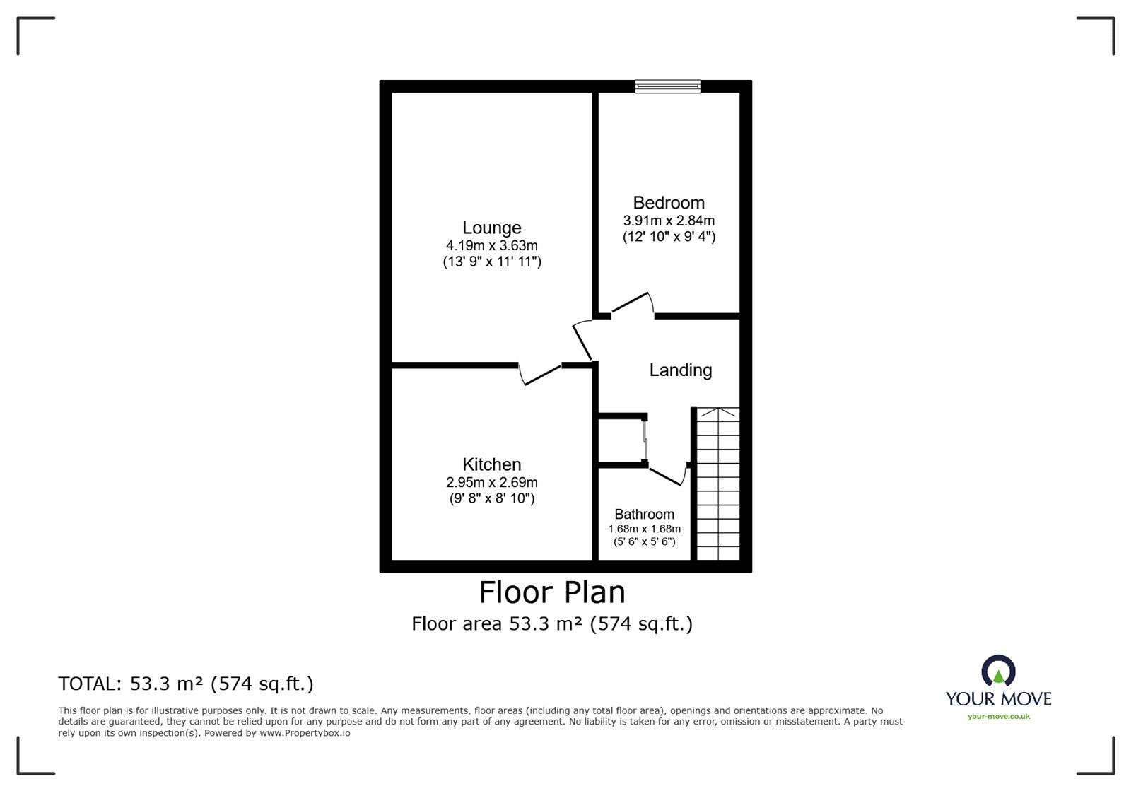 Floorplan of 1 bedroom  Flat for sale, Durham Road, Loughborough, Leicestershire, LE11