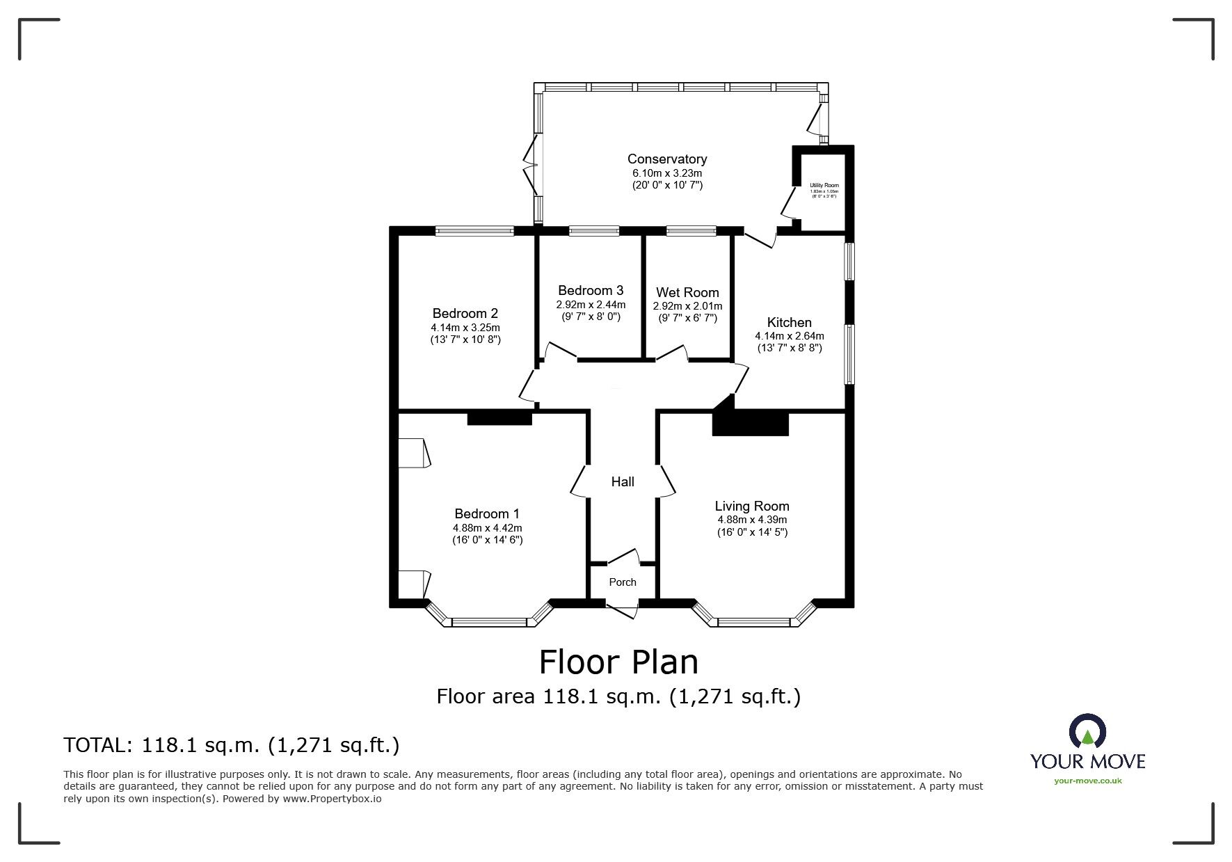 Floorplan of 3 bedroom Detached Bungalow for sale, Brisco Avenue, Loughborough, Leicestershire, LE11