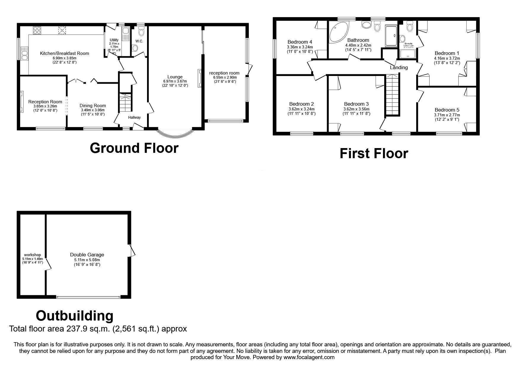 Floorplan of 5 bedroom Detached House for sale, Barrow Road, Quorn, Leicestershire, LE12