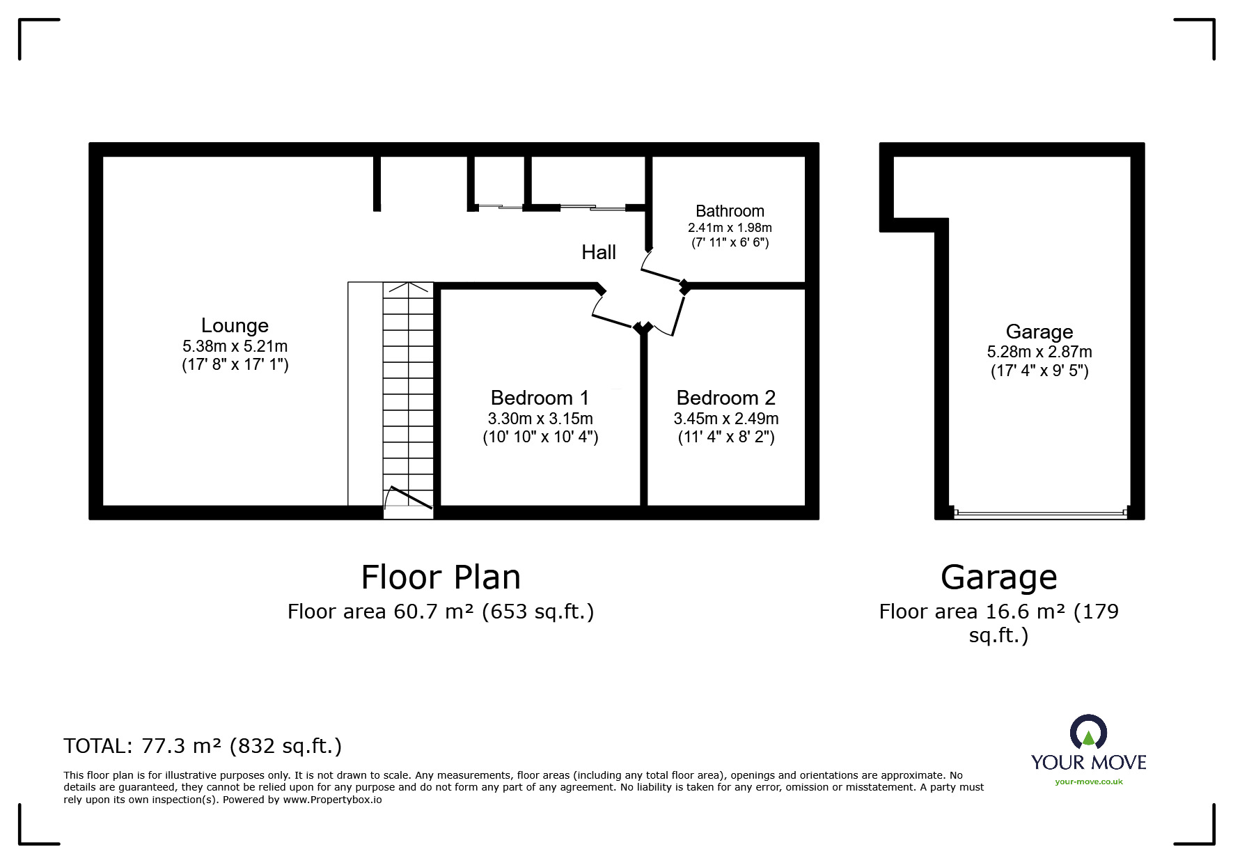 Floorplan of 2 bedroom  House for sale, Goods Yard Close, Loughborough, Leicestershire, LE11