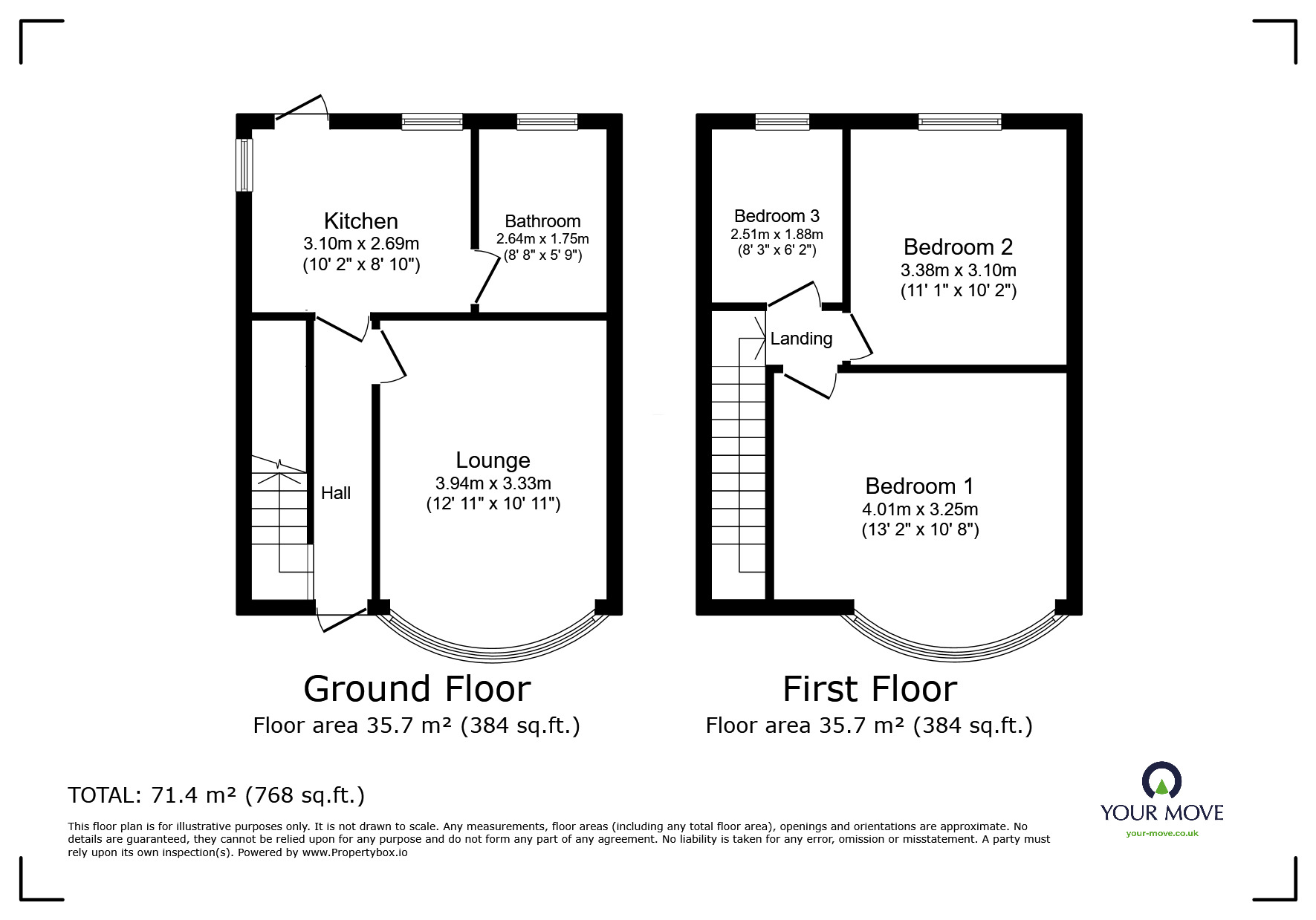 Floorplan of 3 bedroom Semi Detached House for sale, Glebe Street, Loughborough, Leicestershire, LE11