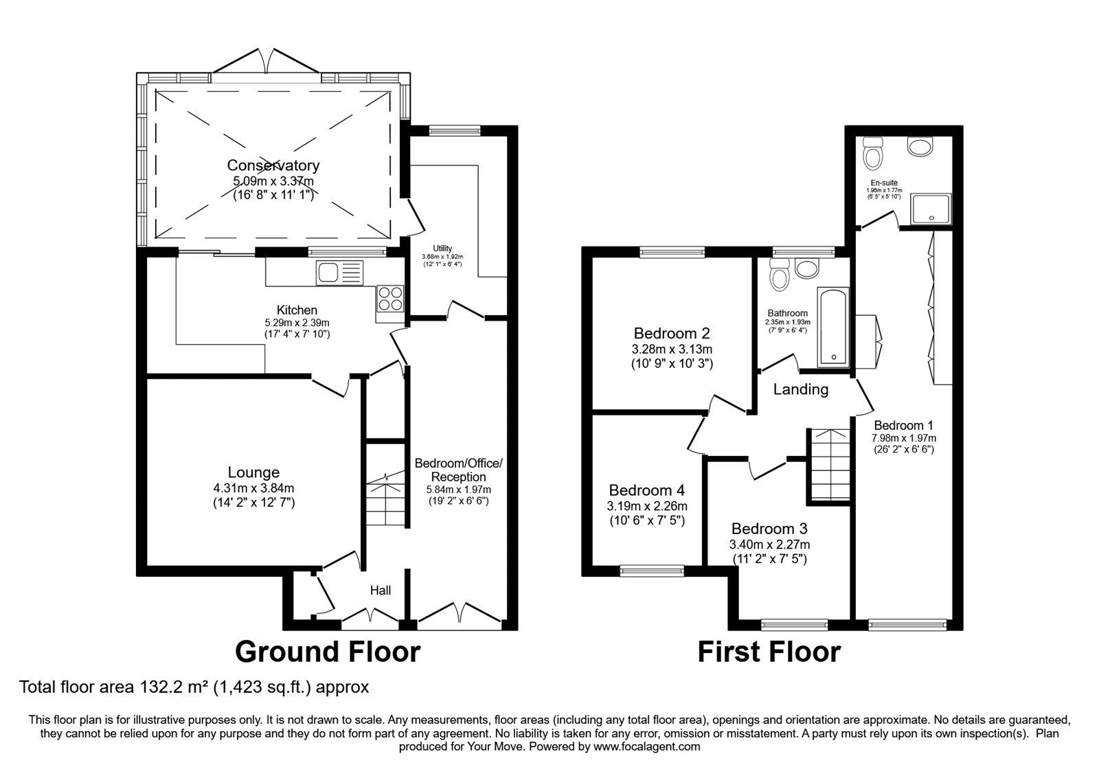 Floorplan of 4 bedroom Semi Detached House for sale, Buckingham Drive, Loughborough, Leicestershire, LE11