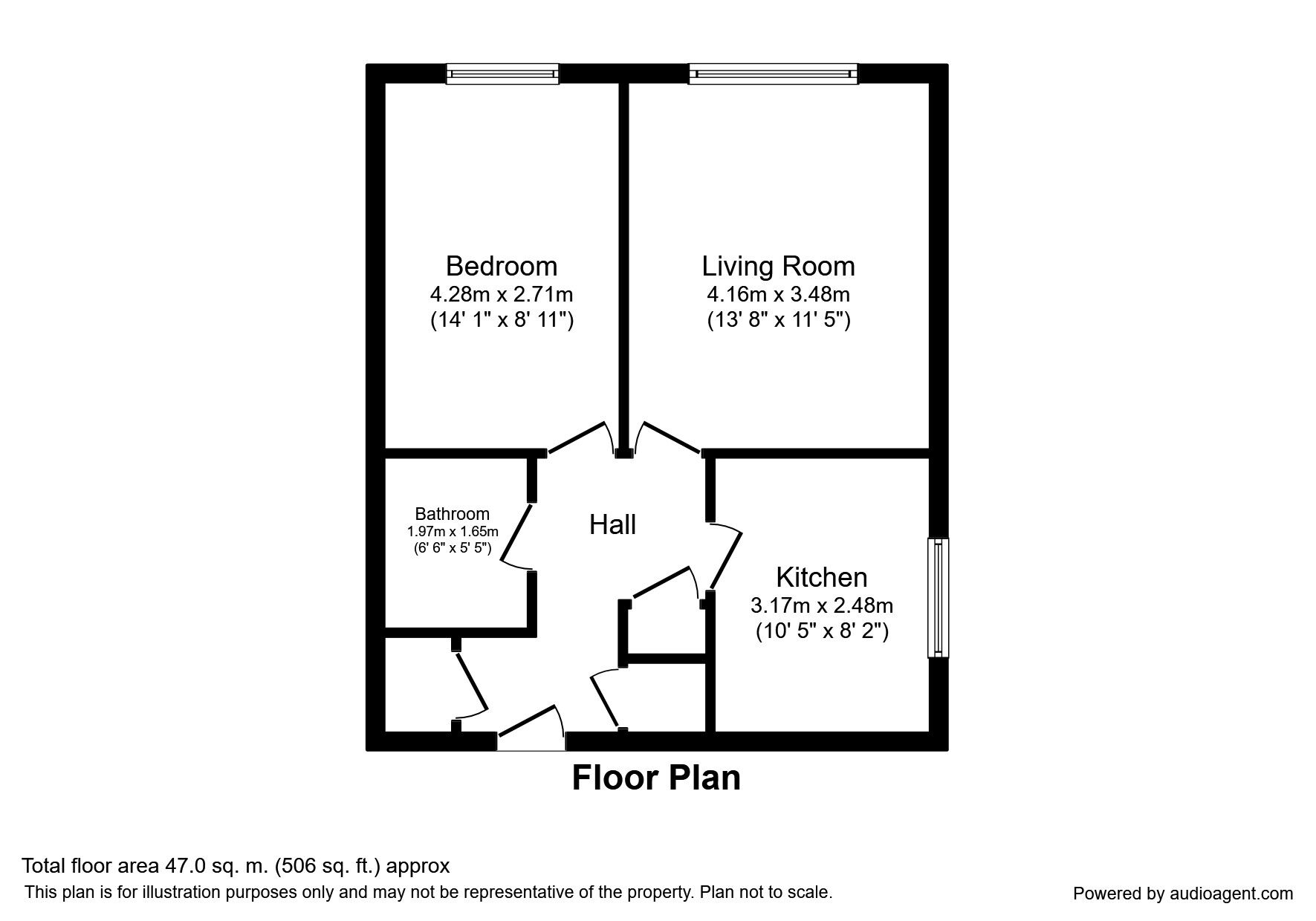 Floorplan of 1 bedroom  Flat for sale, Great Central Road, Loughborough, Leicestershire, LE11