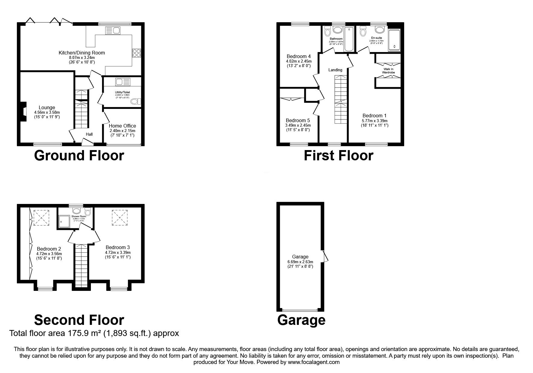 Floorplan of 5 bedroom Detached House for sale, Lammas Drive, Hathern, Leicestershire, LE12