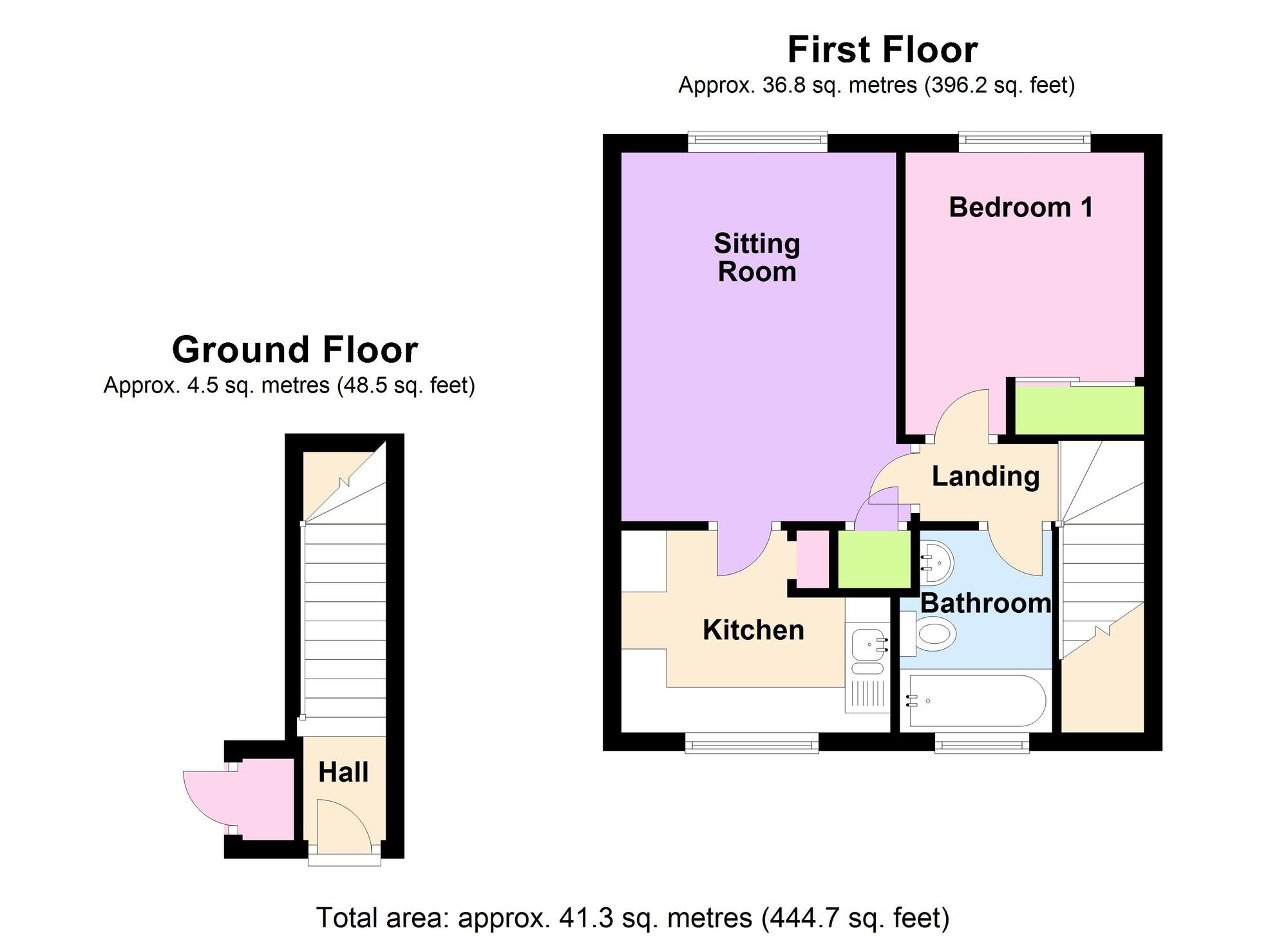 Floorplan of 1 bedroom  Flat to rent, Eastdown Place, Clandown, Radstock, BA3