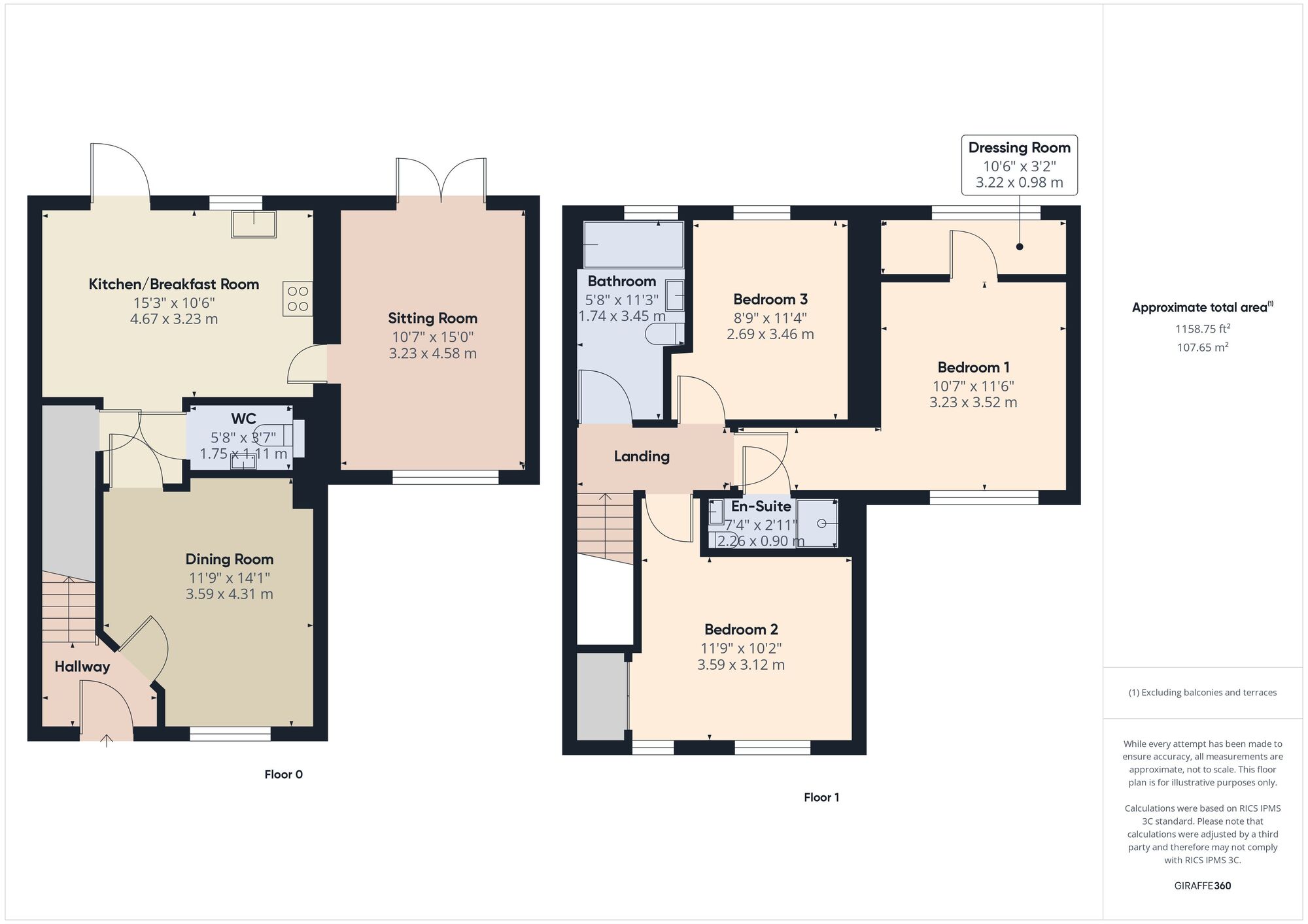 Floorplan of 3 bedroom End Terrace House for sale, Mattick Mead, Chilcompton, Somerset, BA3