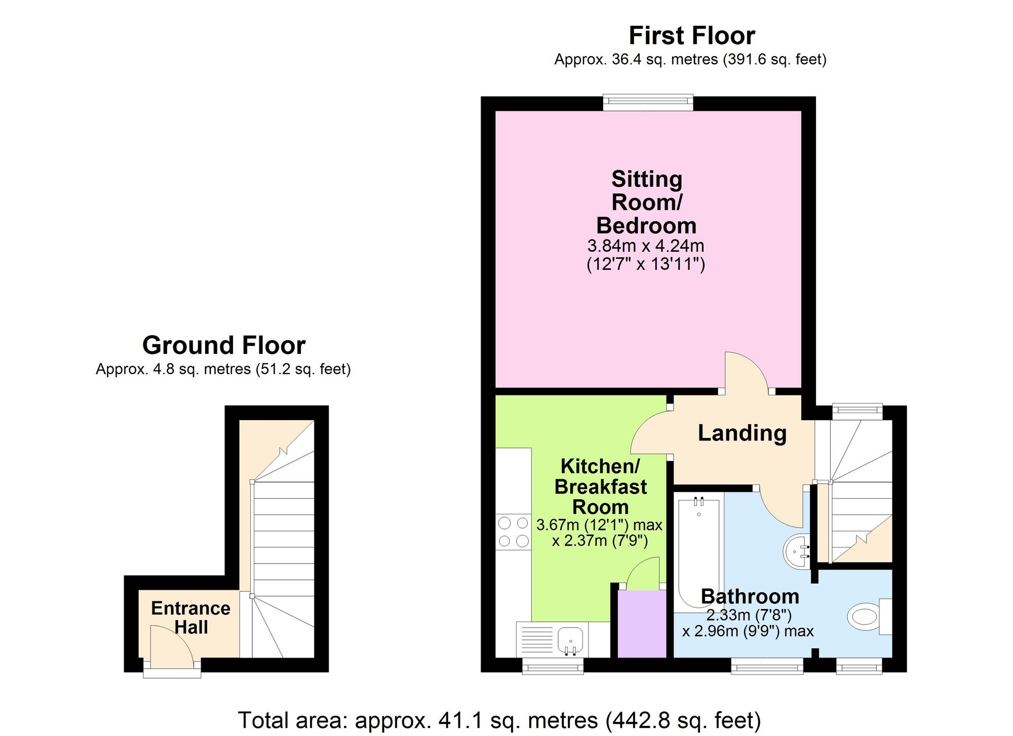 Floorplan of 1 bedroom  Flat to rent, Ammerdown Park, Radstock, Somerset, BA3