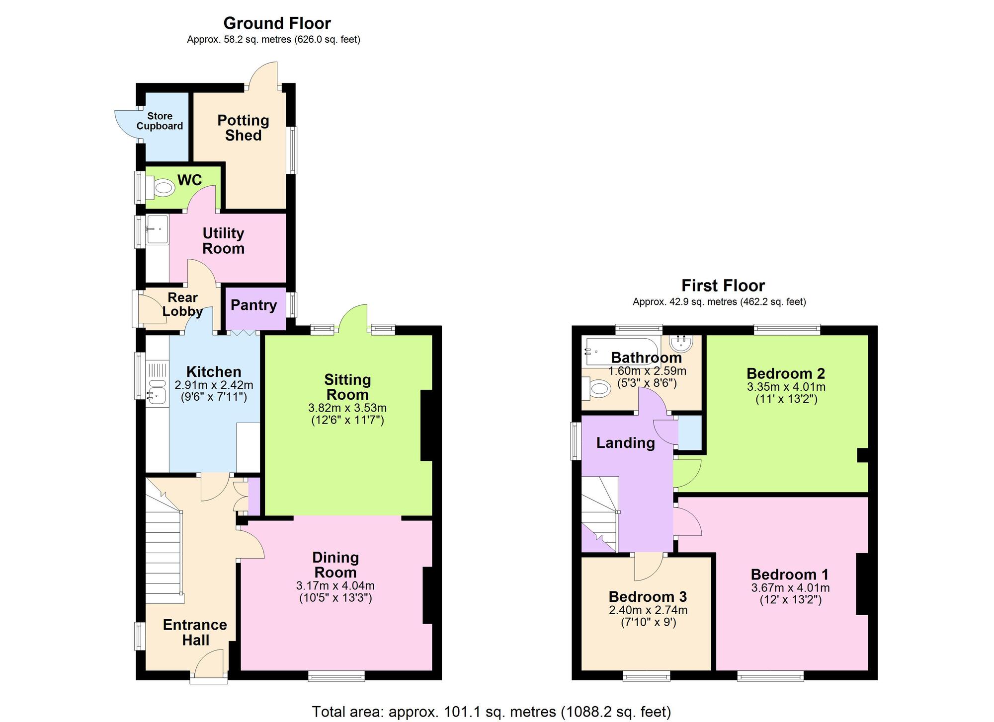 Floorplan of 3 bedroom Semi Detached House for sale, Grove Wood Road, Haydon, Somerset, BA3