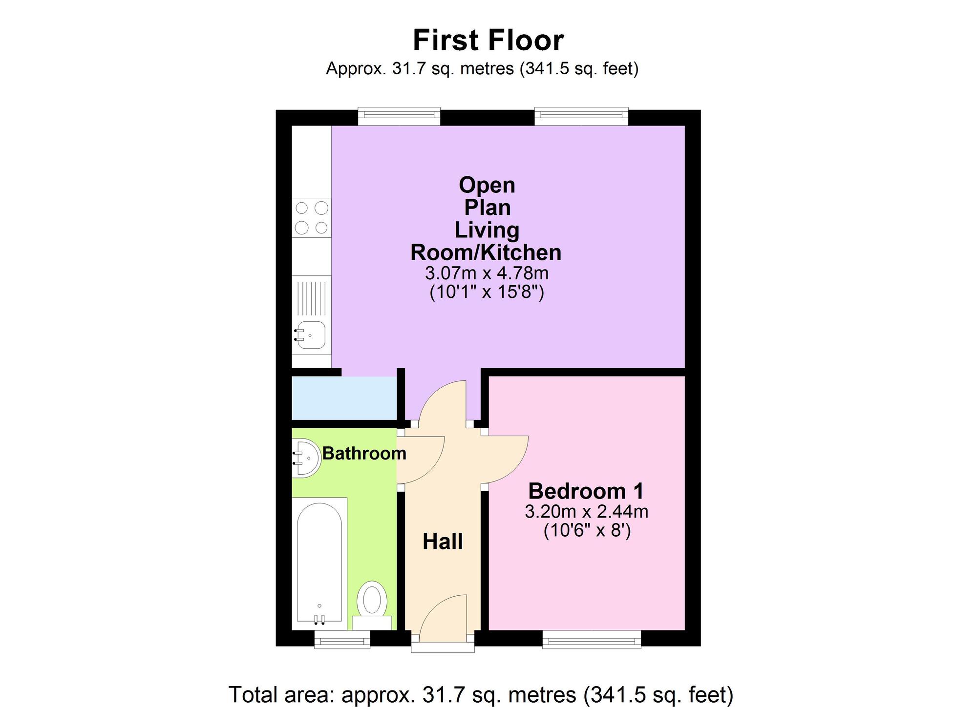 Floorplan of 1 bedroom  Flat to rent, Coombend, Radstock, Somerset, BA3