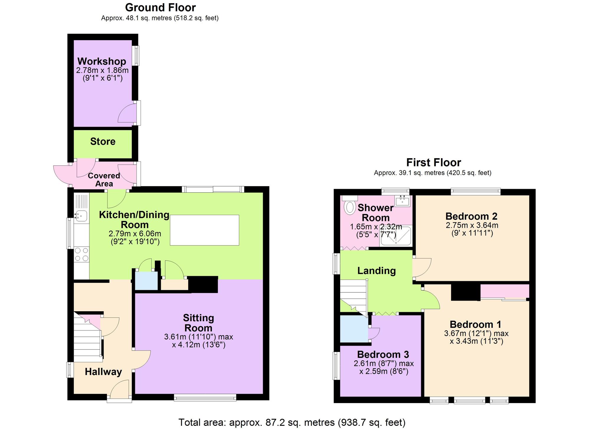 Floorplan of 3 bedroom End Terrace House for sale, Paulton Road, Midsomer Norton, Somerset, BA3