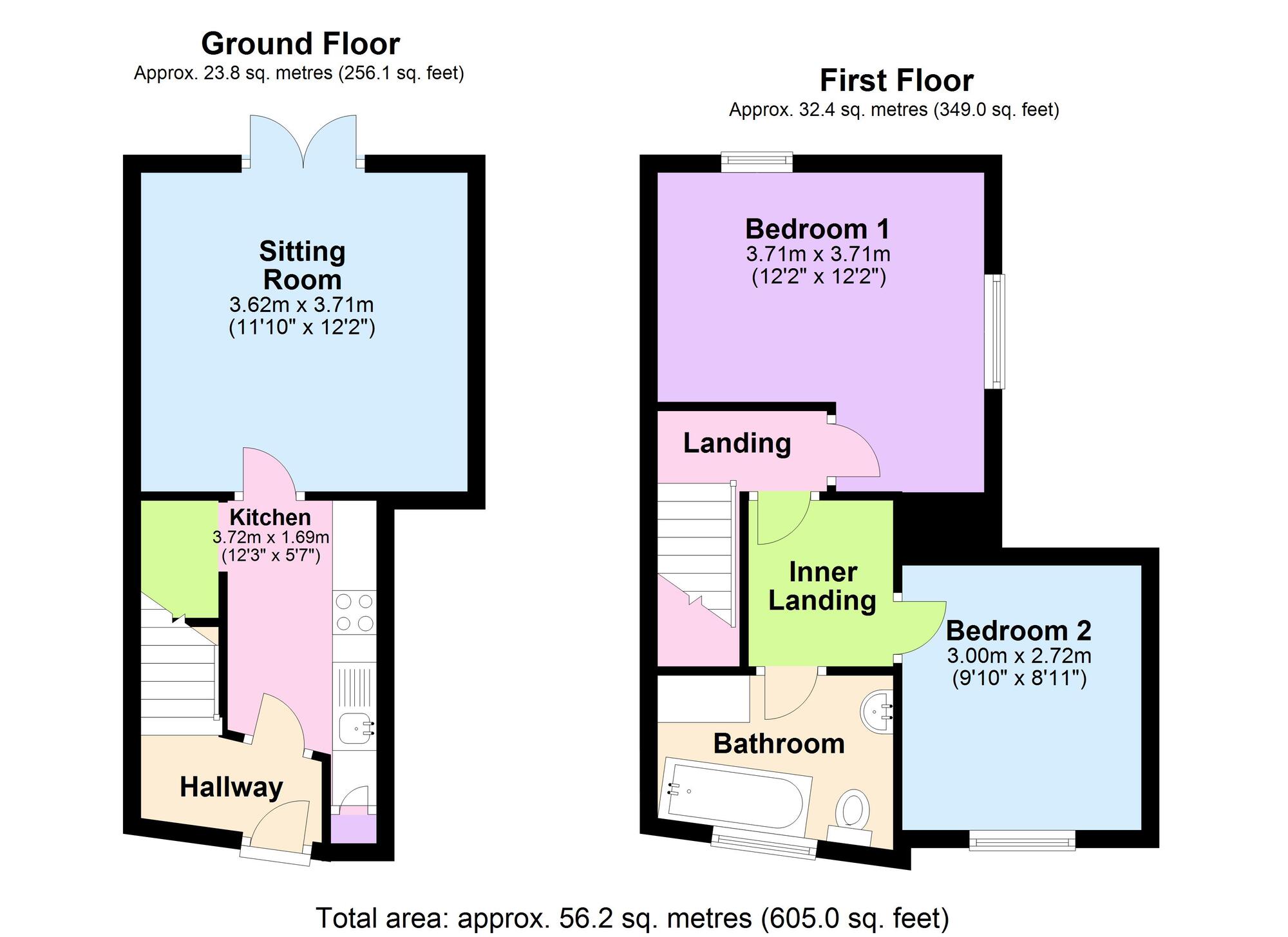 Floorplan of 2 bedroom Mid Terrace House for sale, High Street, Midsomer Norton, Somerset, BA3