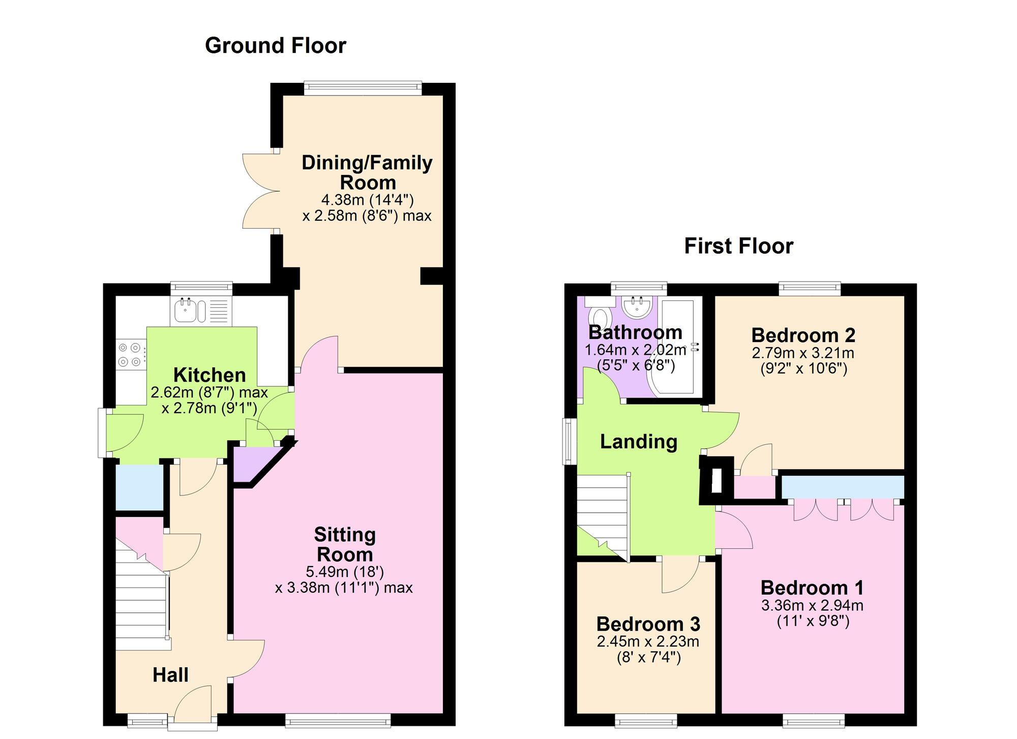 Floorplan of 3 bedroom Semi Detached House for sale, Charlton Park, Midsomer Norton, Somerset, BA3