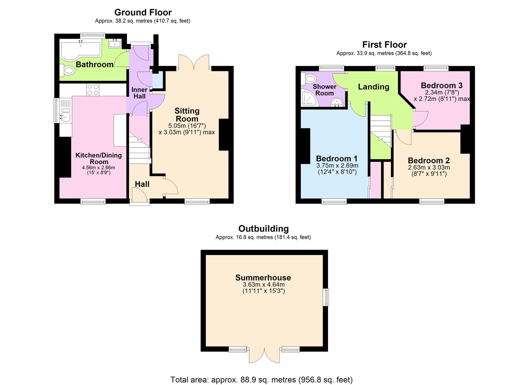 Floorplan of 3 bedroom Semi Detached House for sale, Rudgeway Road, Paulton, Somerset, BS39