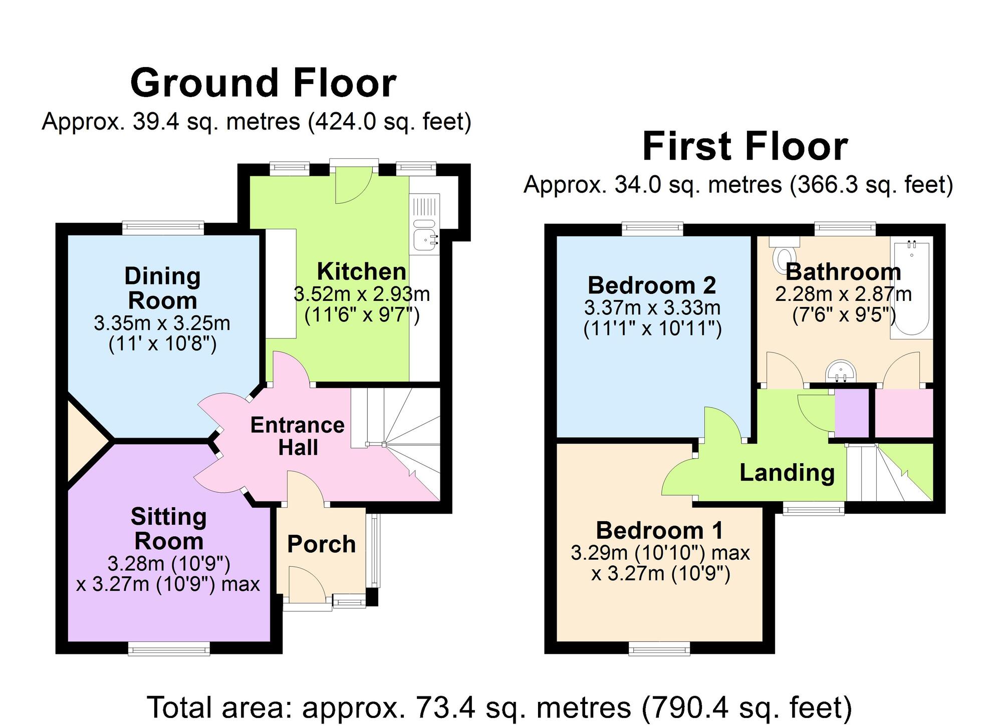 Floorplan of 2 bedroom Mid Terrace House for sale, Waldegrave Terrace, Radstock, Somerset, BA3