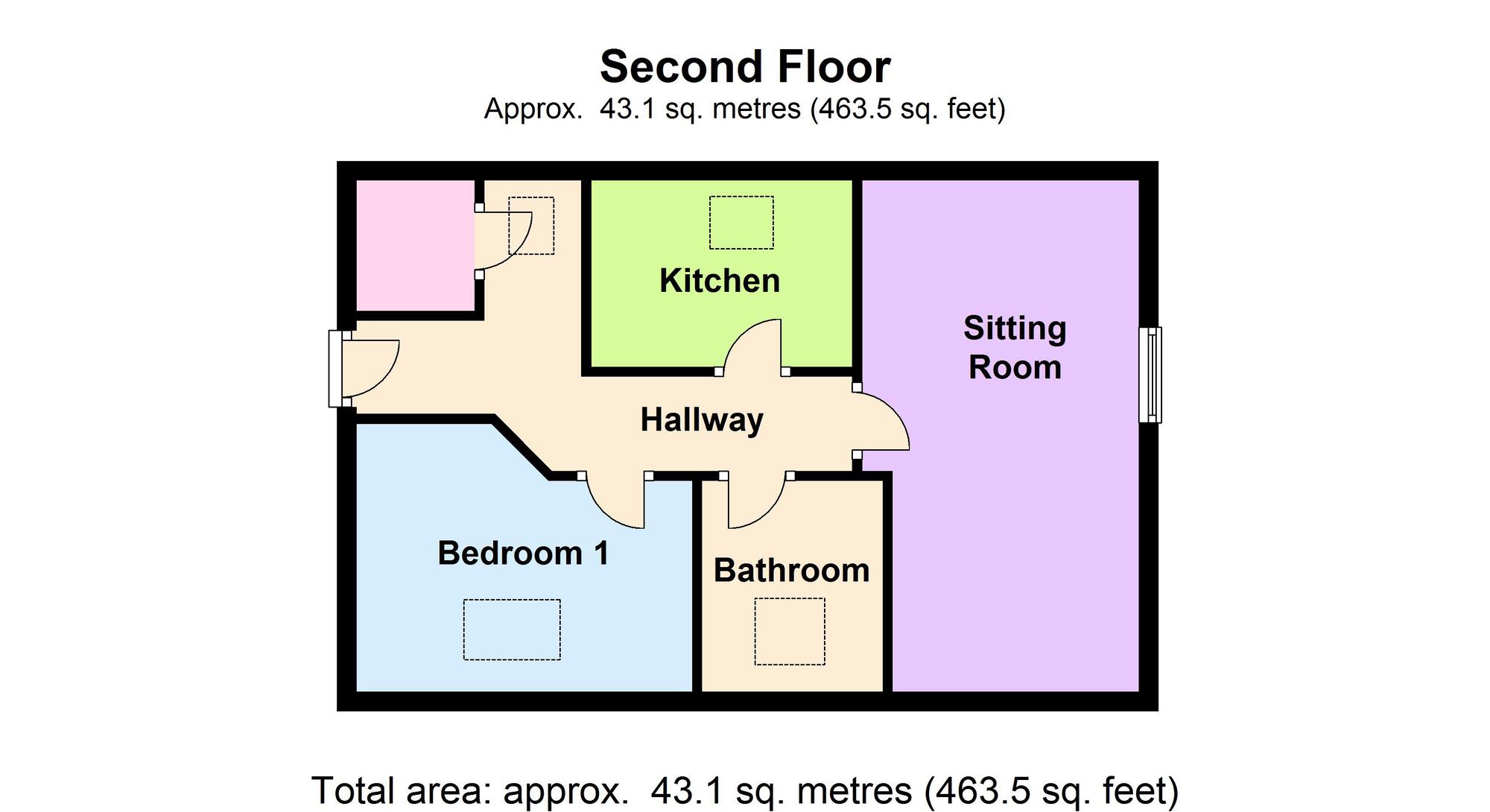 Floorplan of 1 bedroom  Flat to rent, Tyning Hill, Radstock, Somerset, BA3