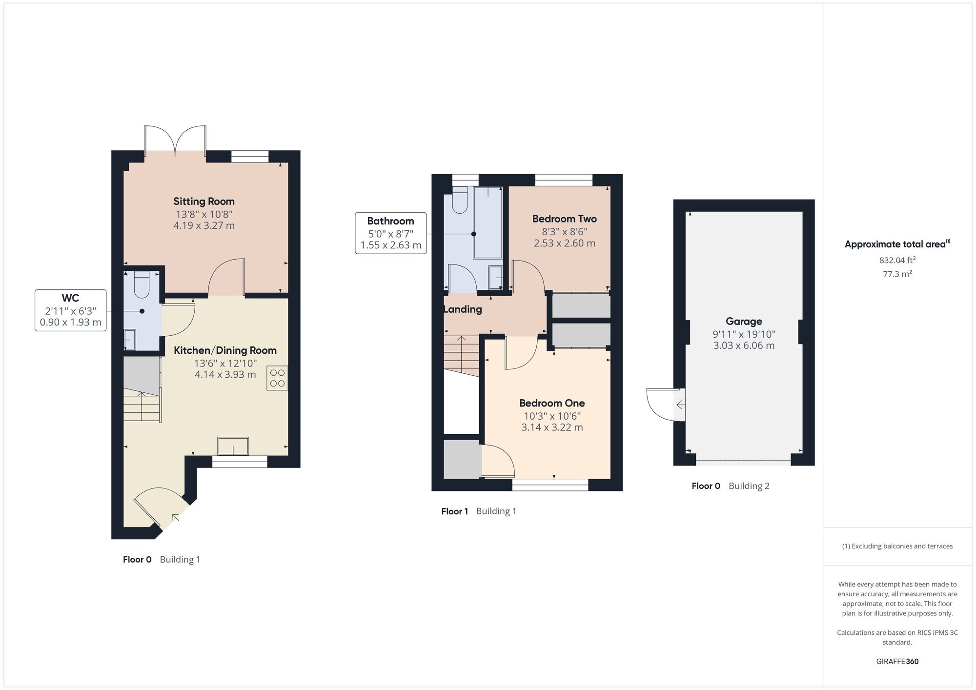 Floorplan of 2 bedroom Semi Detached House for sale, Carpenters Way, Midsomer Norton, Somerset, BA3