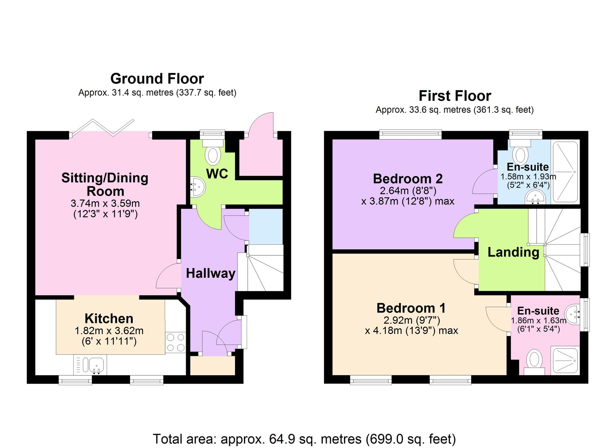 Floorplan of 2 bedroom Detached House for sale, Bath Road, Peasedown St. John, Somerset, BA2