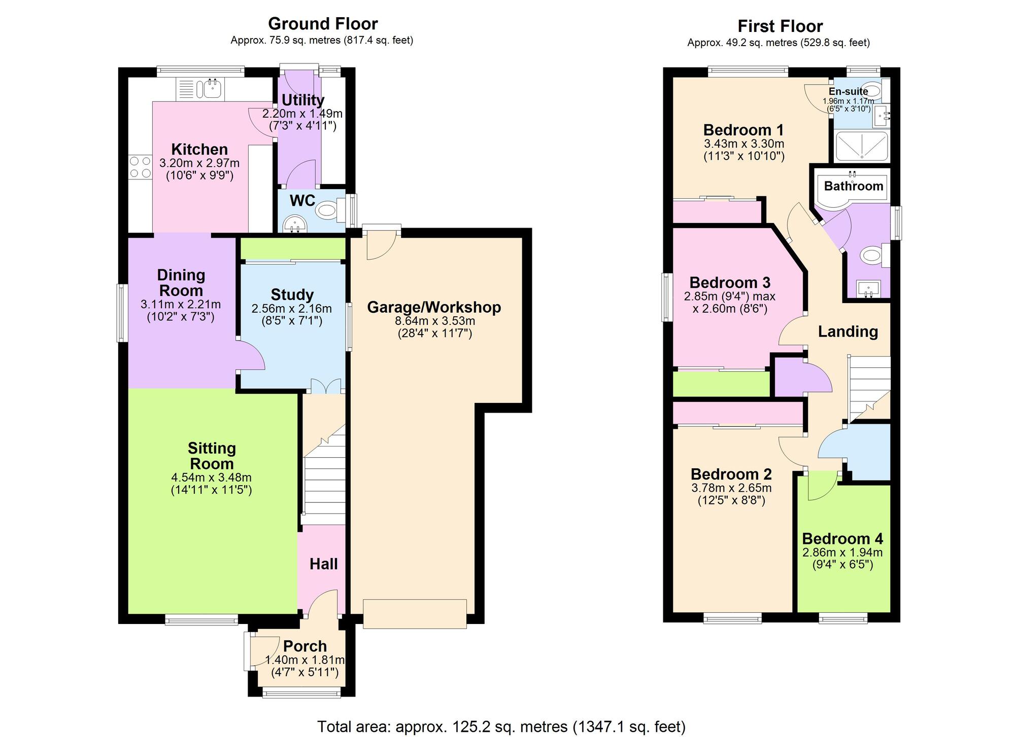 Floorplan of 4 bedroom Detached House to rent, Keels Hill, Peasedown St. John, Bath, BA2