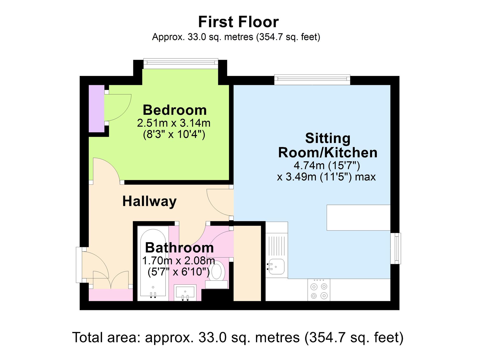 Floorplan of 1 bedroom  Flat to rent, Blenheim Close, Peasedown St. John, Somerset, BA2