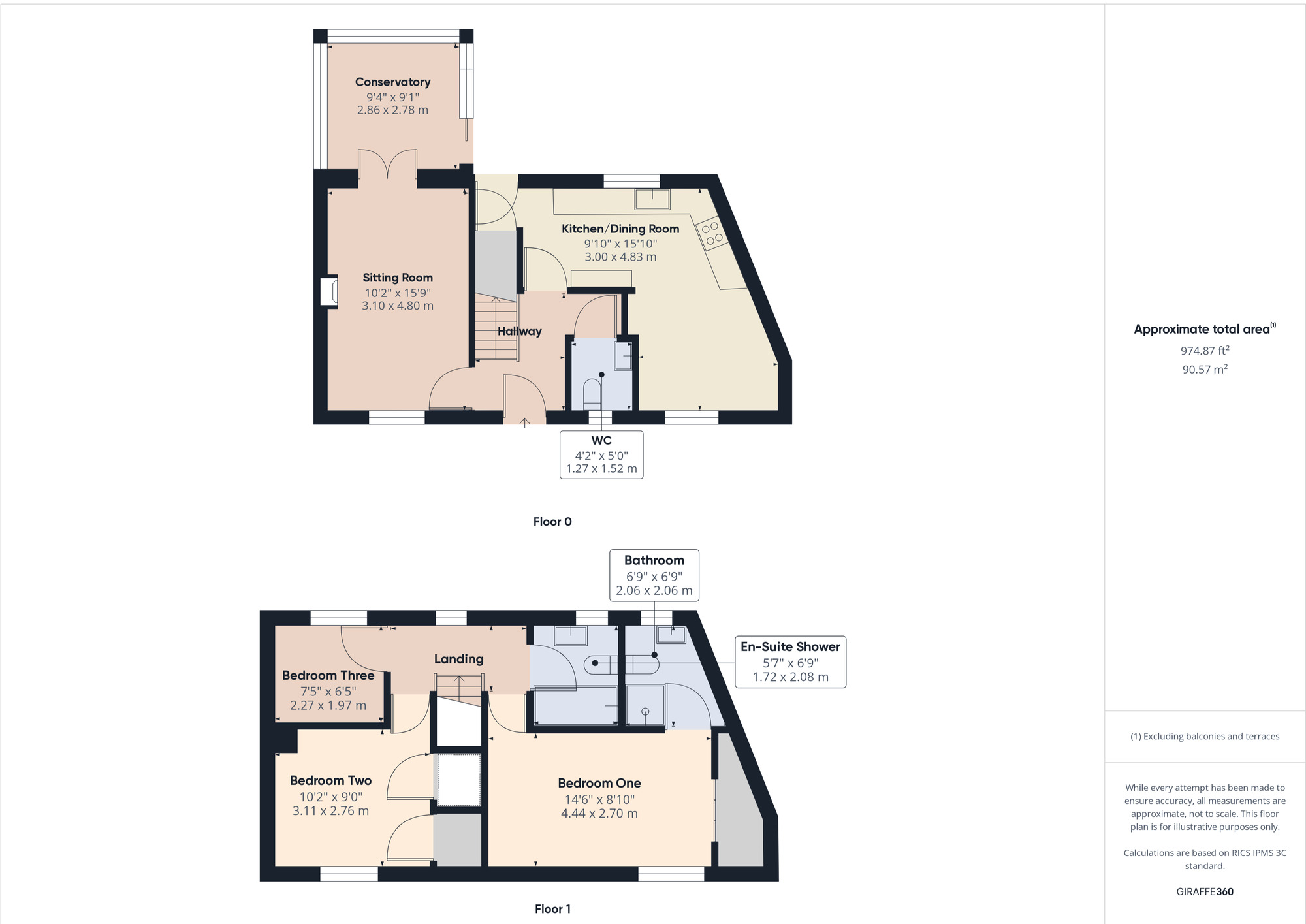 Floorplan of 3 bedroom Semi Detached House for sale, Colliers Way, Haydon, Somerset, BA3