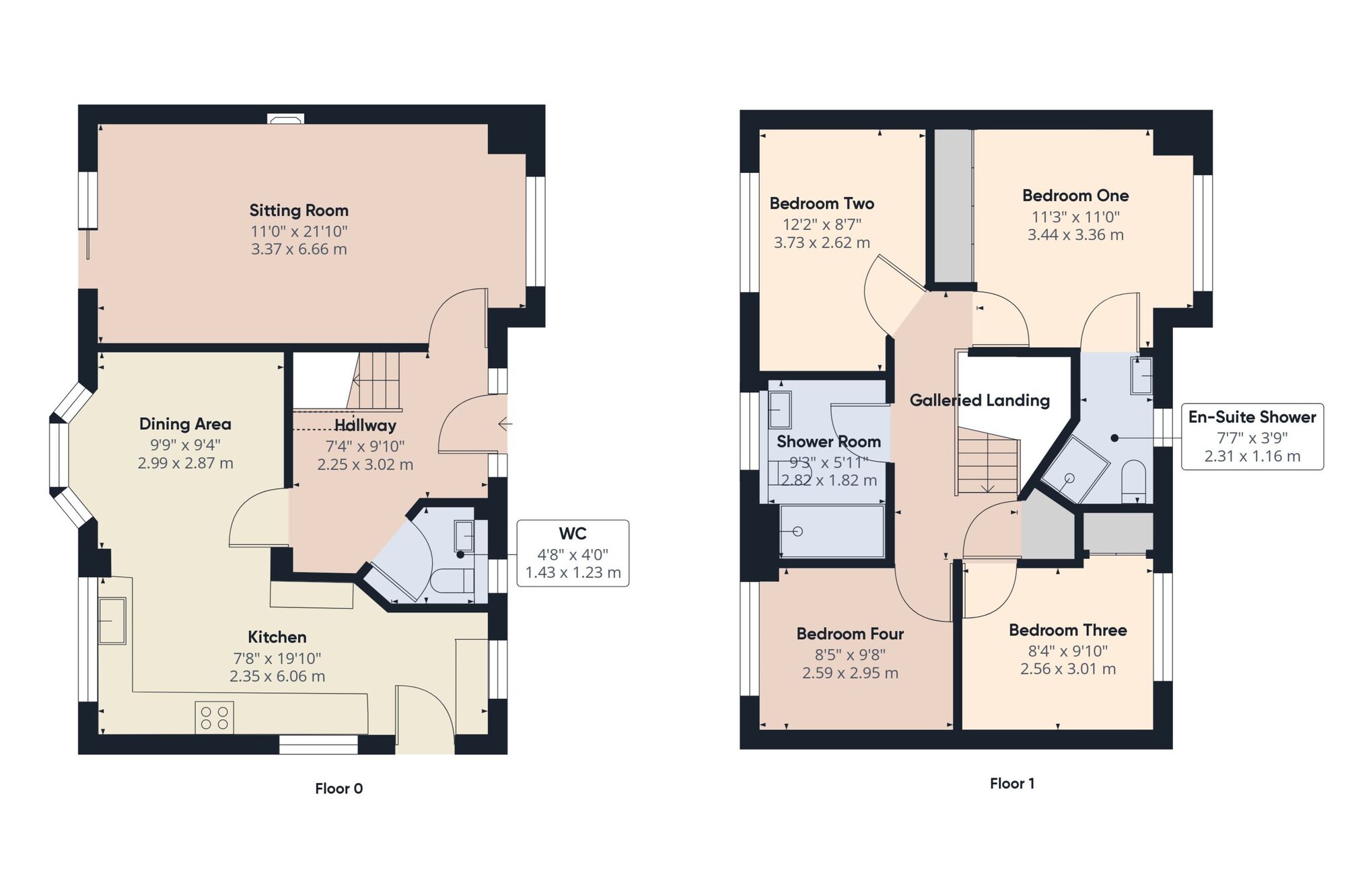 Floorplan of 4 bedroom Detached House for sale, Sheppards Walk, Chilcompton, Somerset, BA3