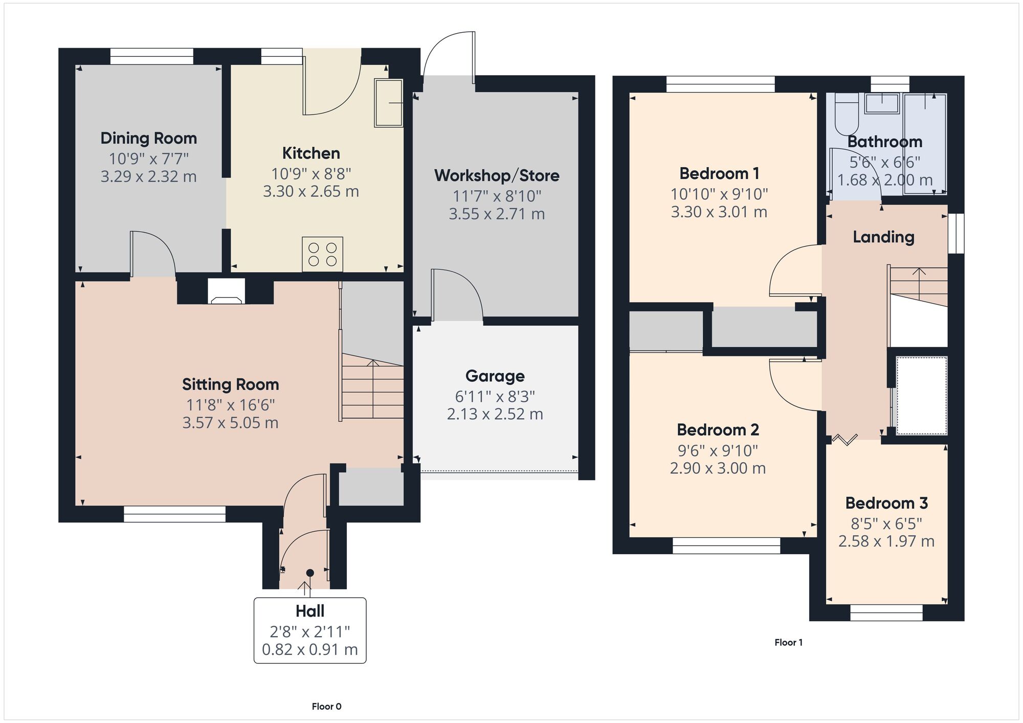 Floorplan of 3 bedroom Semi Detached House for sale, Wheelers Close, Midsomer Norton, Somerset, BA3