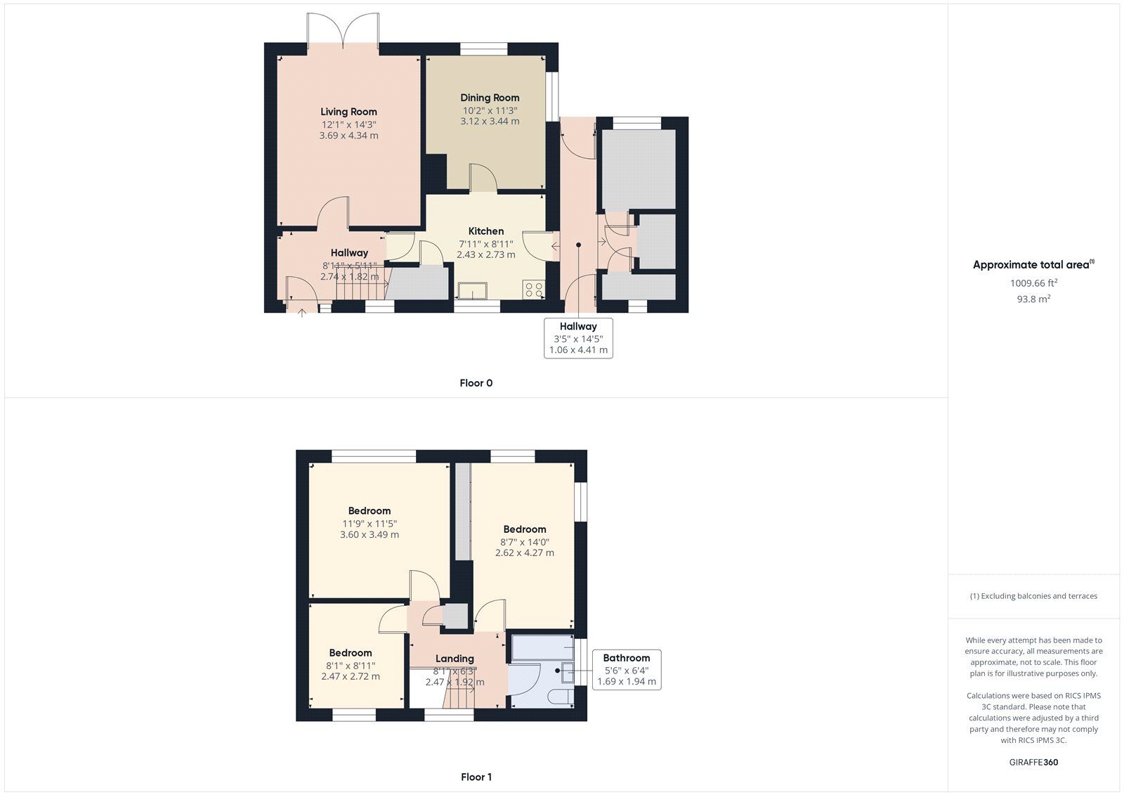 Floorplan of 3 bedroom Semi Detached House for sale, The Daglands, Camerton, Somerset, BA2