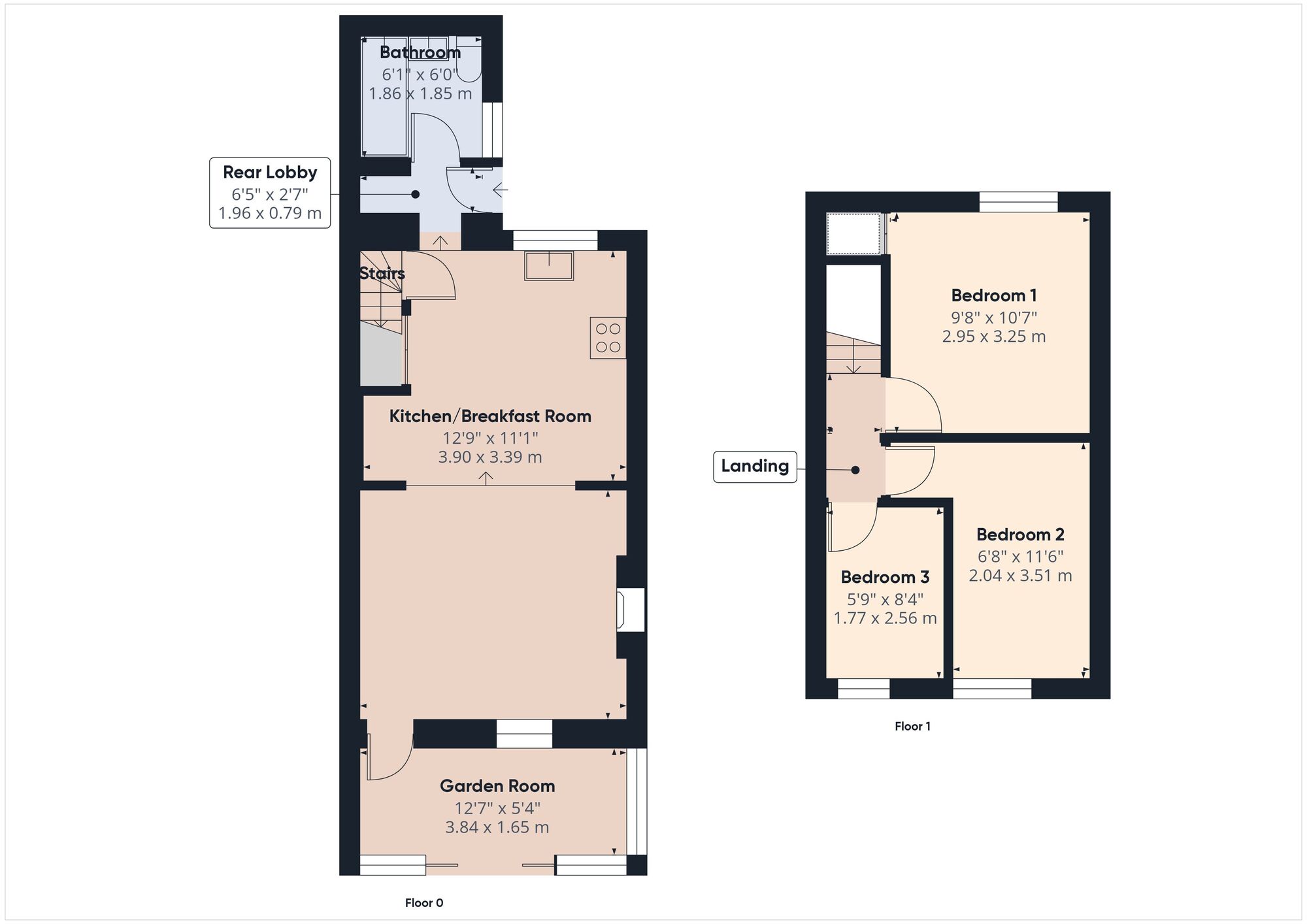 Floorplan of 3 bedroom Mid Terrace House for sale, Lilac Terrace, Midsomer Norton, Somerset, BA3