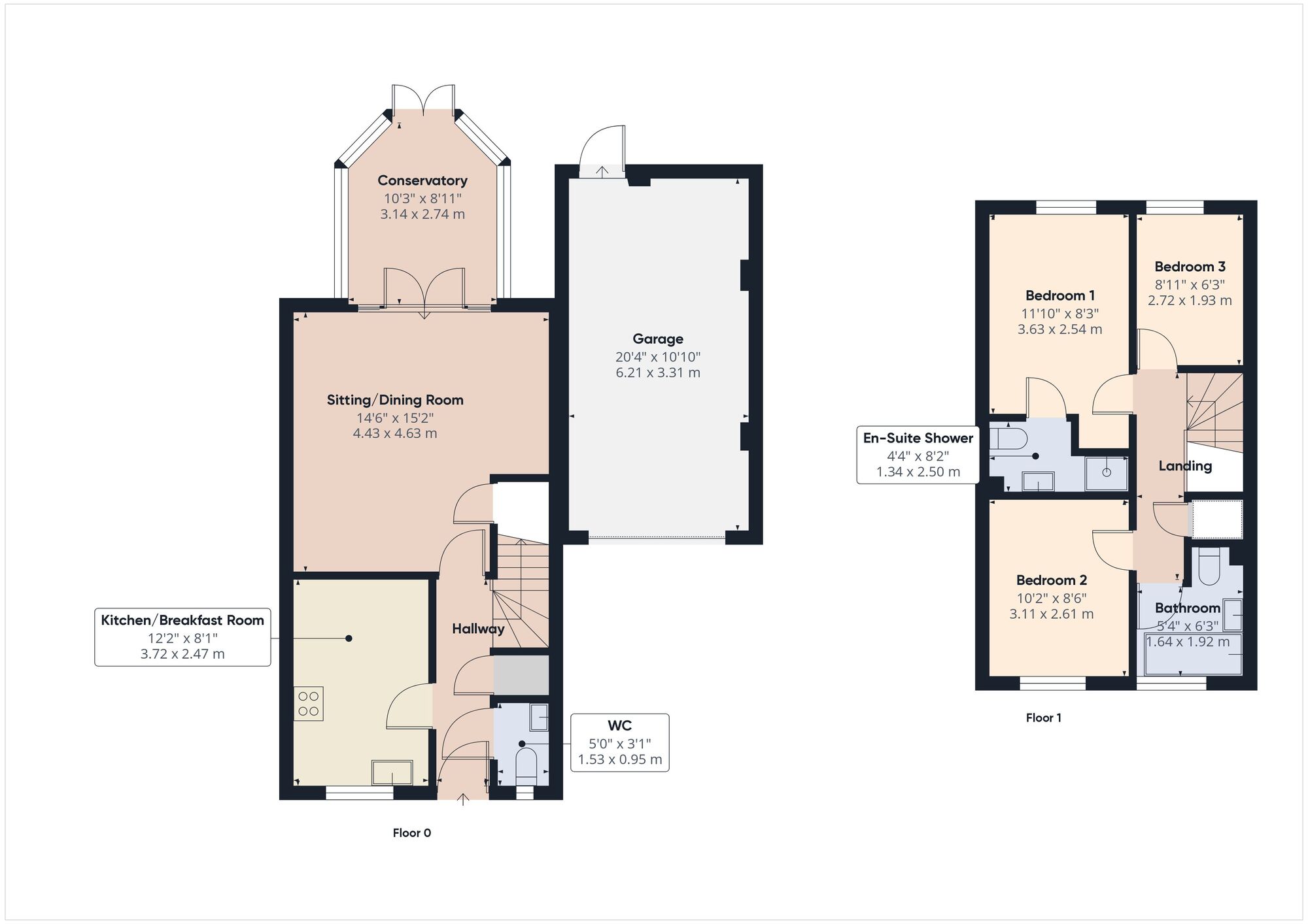 Floorplan of 3 bedroom Semi Detached House for sale, Exmoor Close, Midsomer Norton, Somerset, BA3