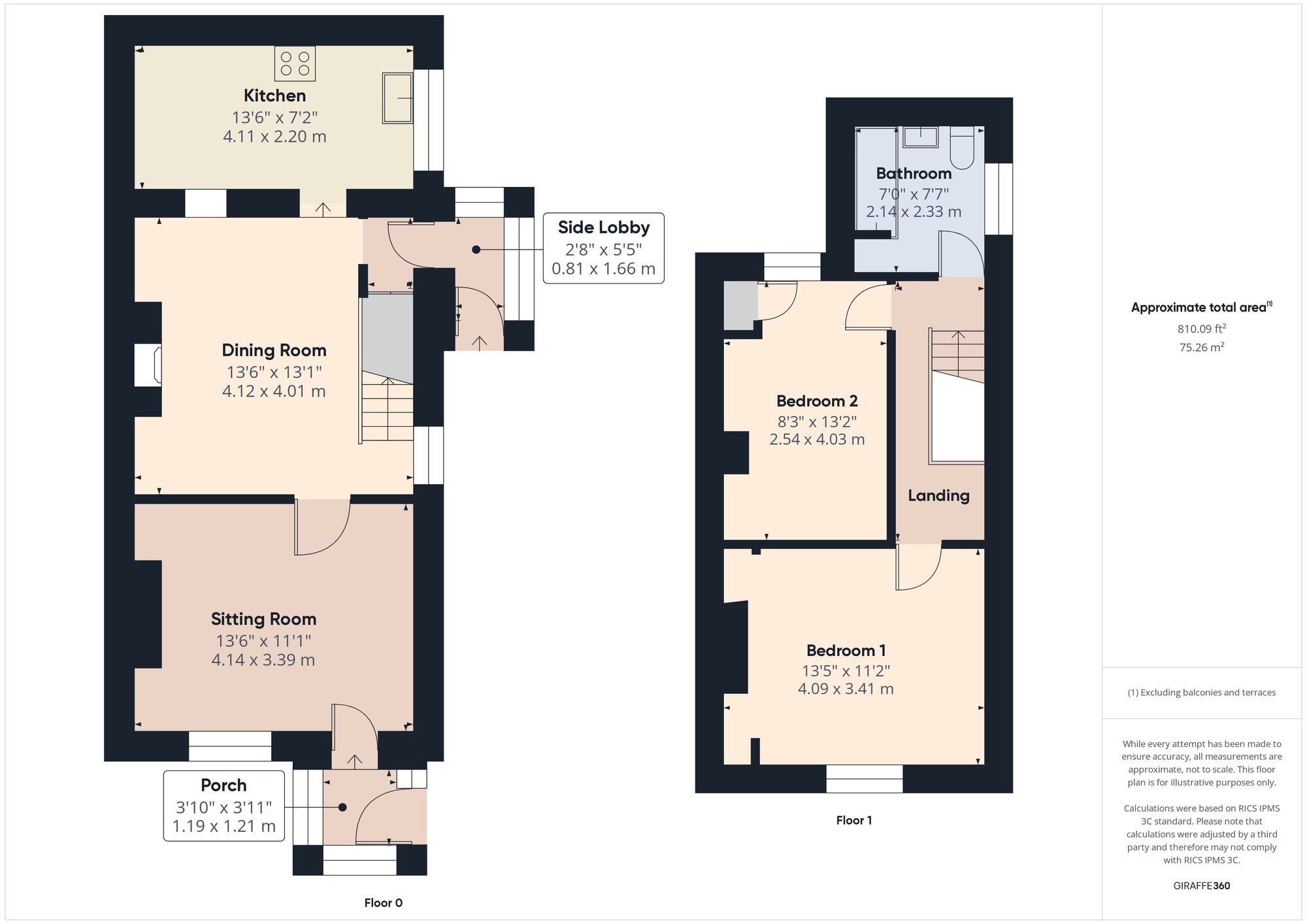 Floorplan of 2 bedroom End Terrace House to rent, New Buildings, Peasedown St. John, Somerset, BA2