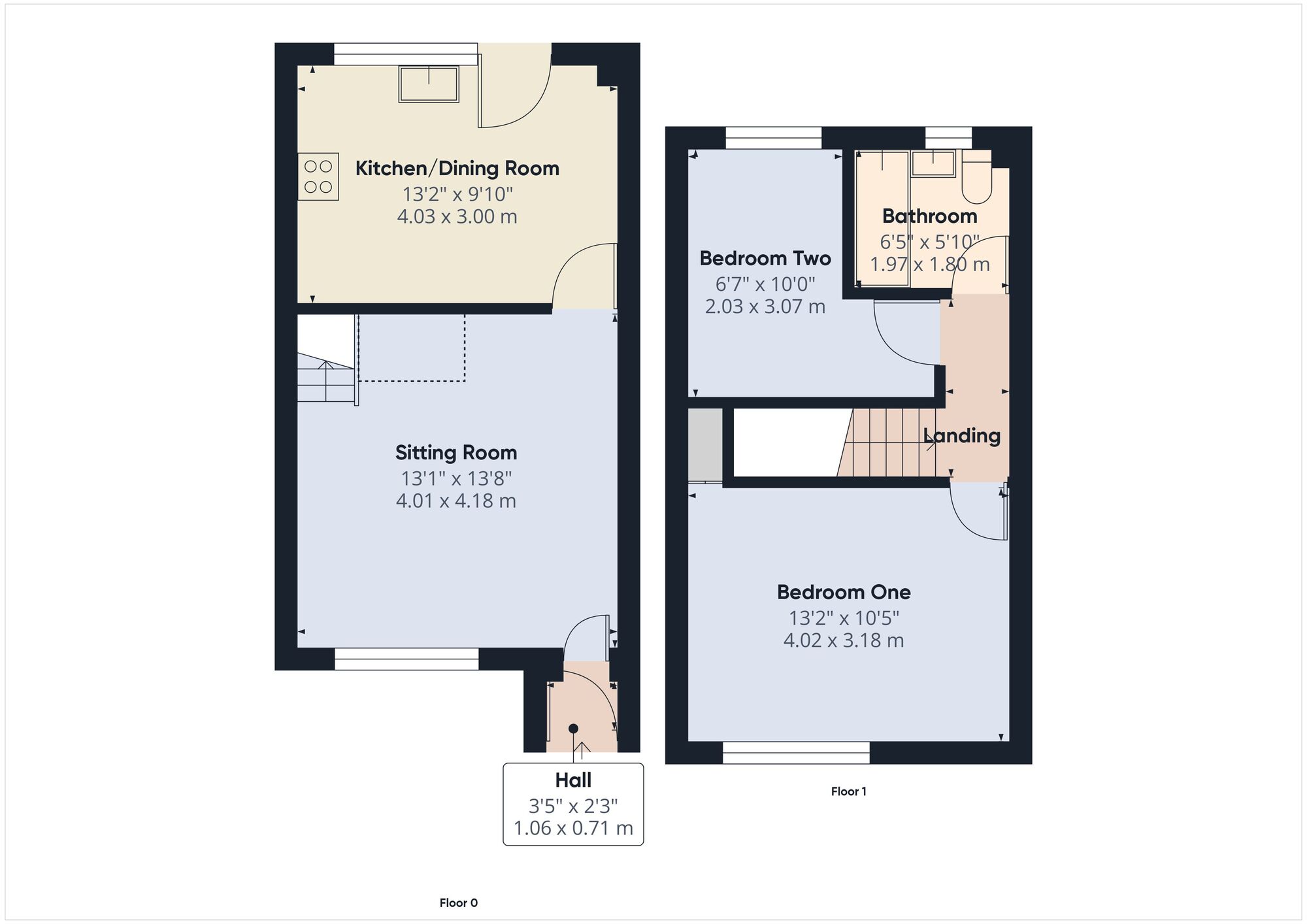 Floorplan of 2 bedroom Semi Detached House for sale, Wheelers Road, Midsomer Norton, Somerset, BA3