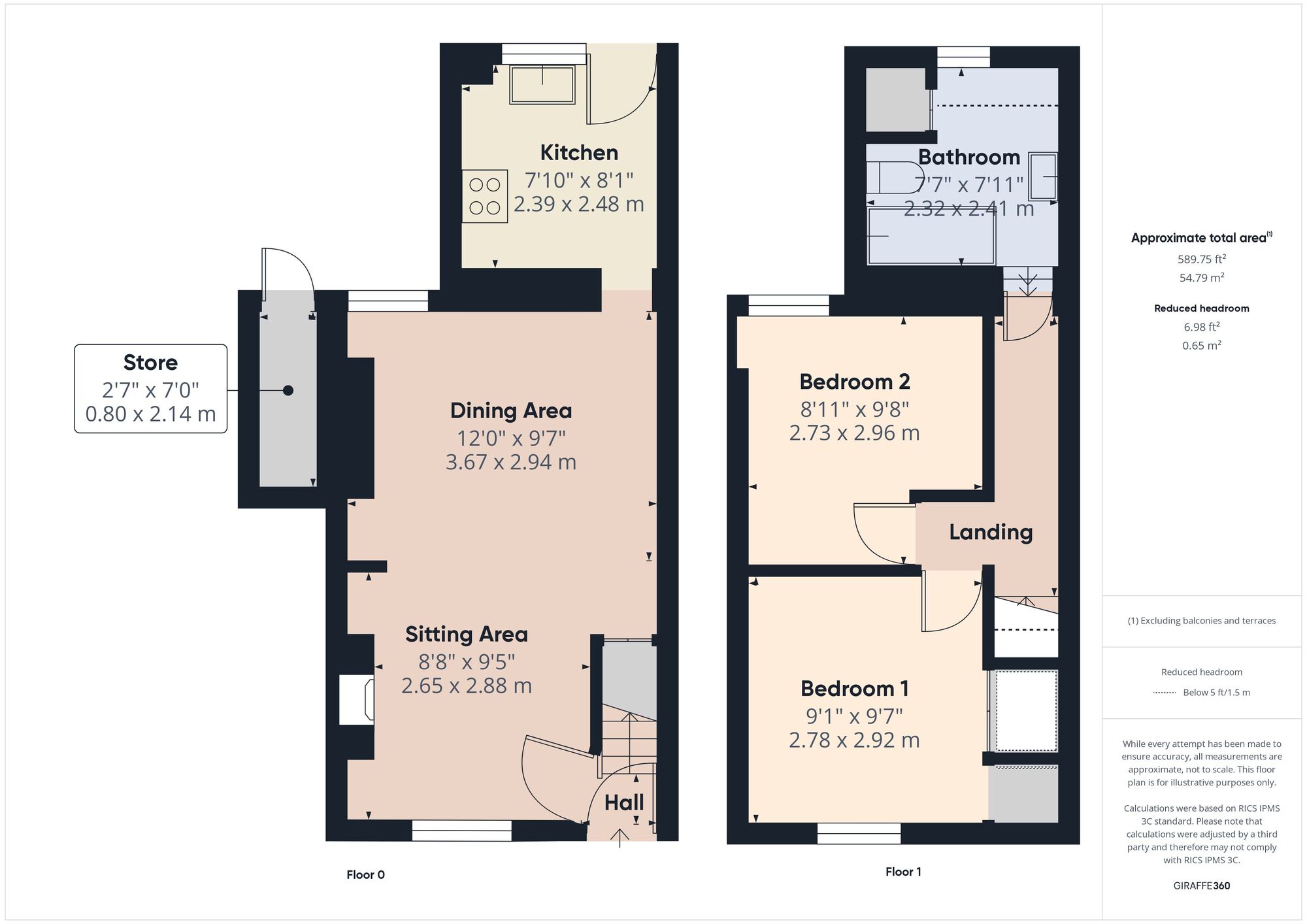 Floorplan of 2 bedroom Mid Terrace House for sale, Eckweek Road, Peasedown St. John, Somerset, BA2