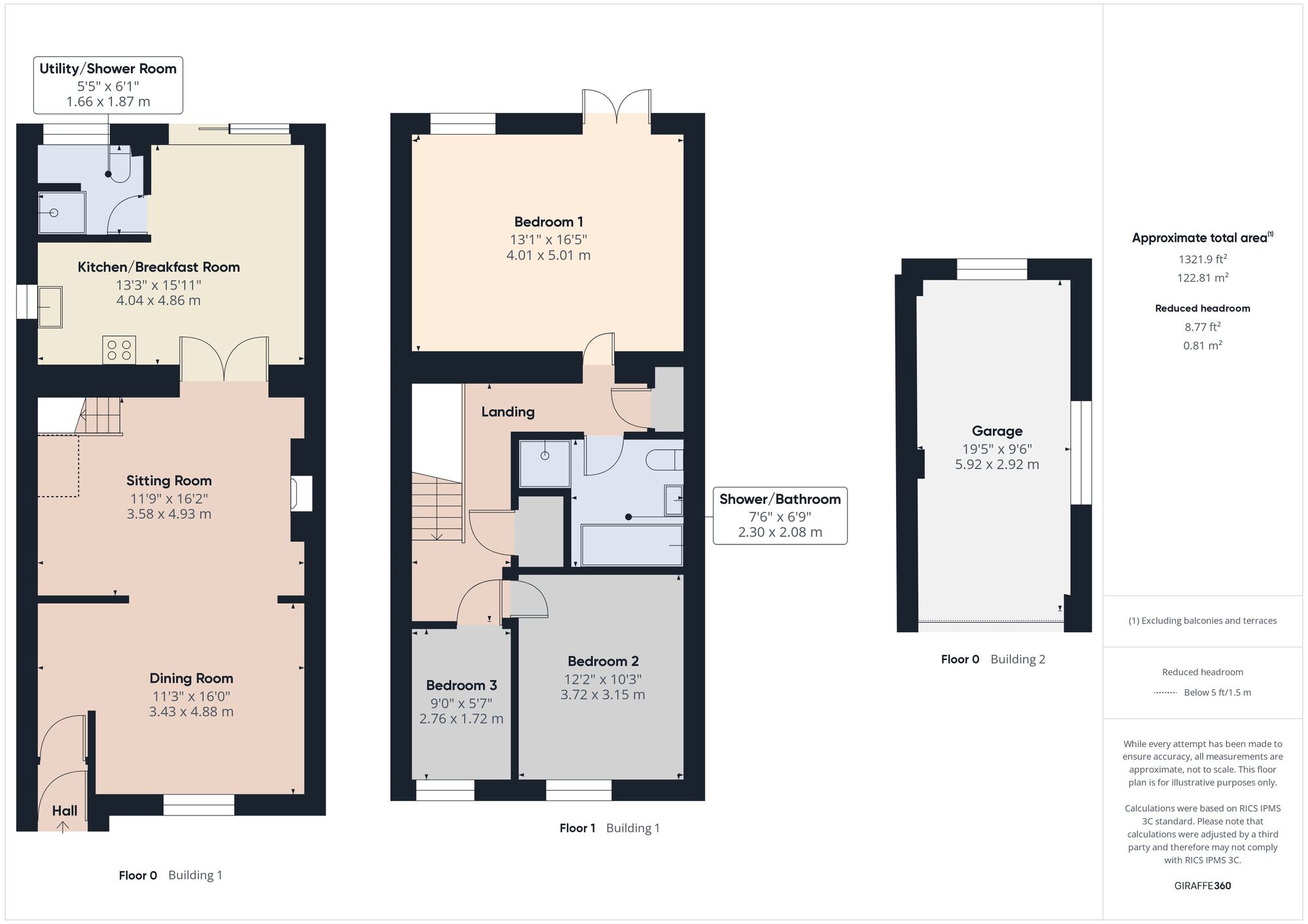 Floorplan of 3 bedroom End Terrace House for sale, Fosseway, Westfield, Somerset, BA3